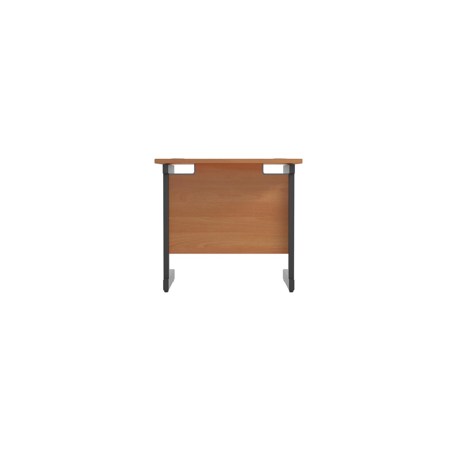 Single Upright Rectangular Desk: 600mm Deep 800 X 600 Beech/Black Single Upright Rectangular Desk: 600mm Deep 800 X 600 Beech/Black