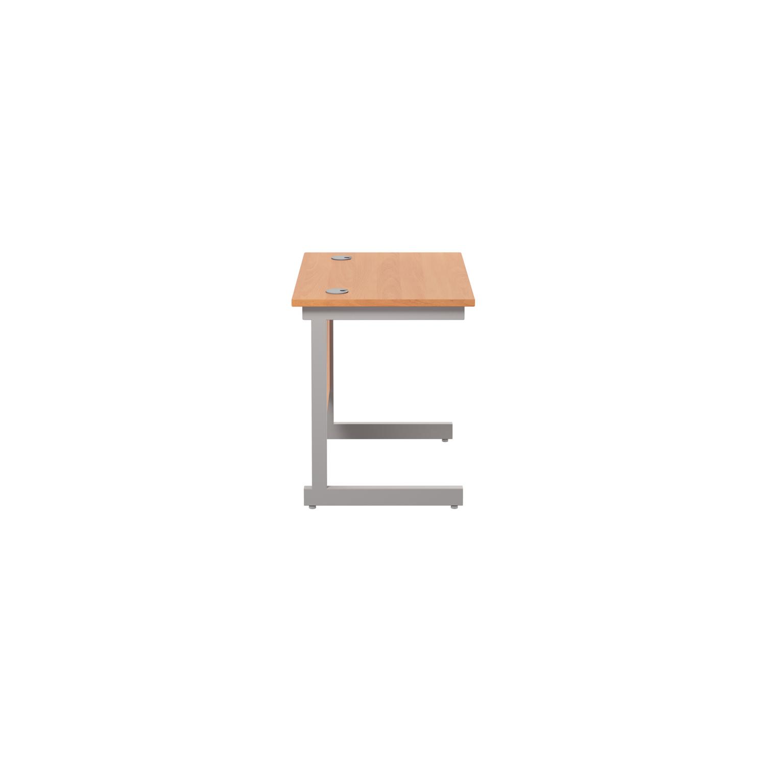 Single Upright Rectangular Desk: 600mm Deep 800 X 600 Beech/Silver Single Upright Rectangular Desk: 600mm Deep 800 X 600 Beech/Silver