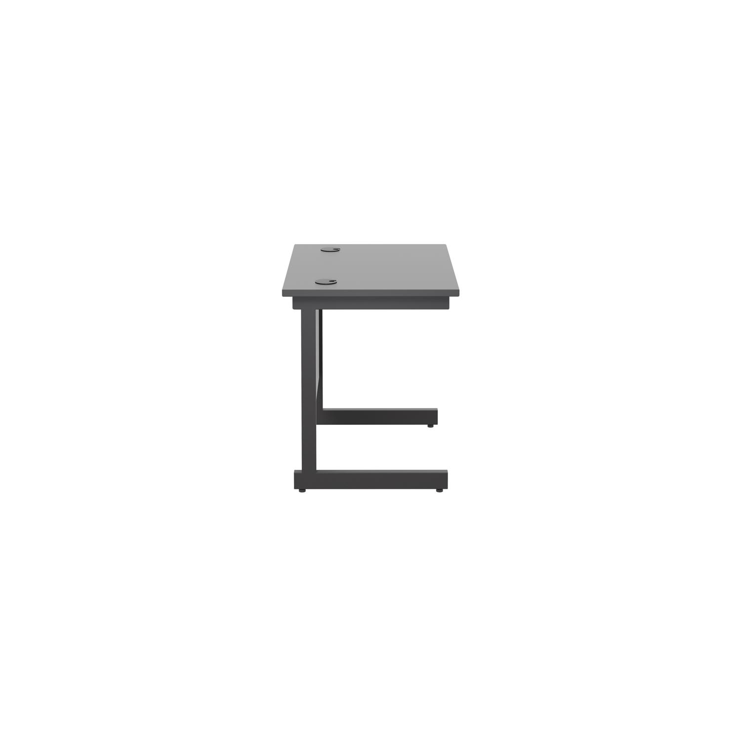 Single Upright Rectangular Desk: 600mm Deep 800 X 600 Black/Black Single Upright Rectangular Desk: 600mm Deep 800 X 600 Black/Black