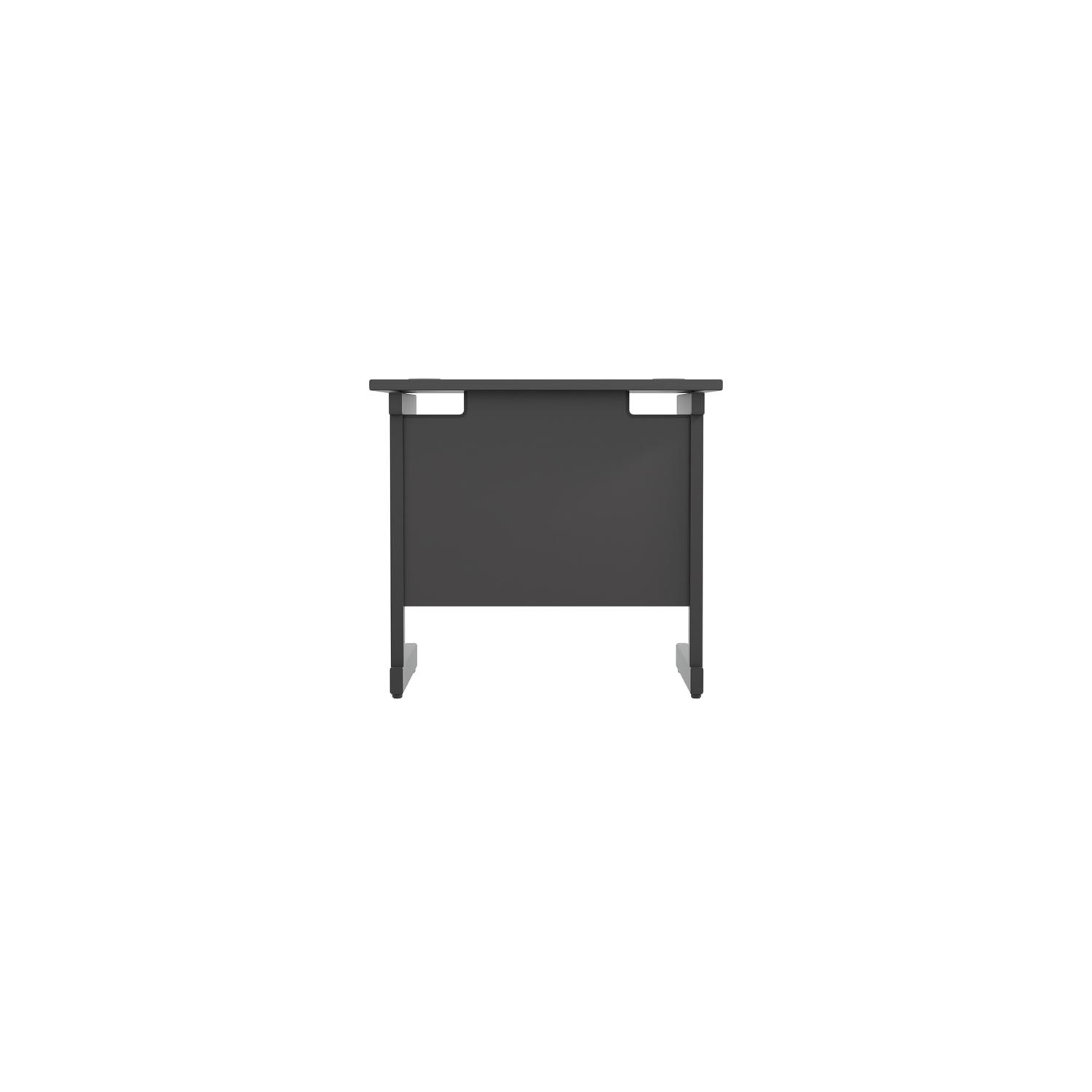Single Upright Rectangular Desk: 600mm Deep 800 X 600 Black/Black Single Upright Rectangular Desk: 600mm Deep 800 X 600 Black/Black