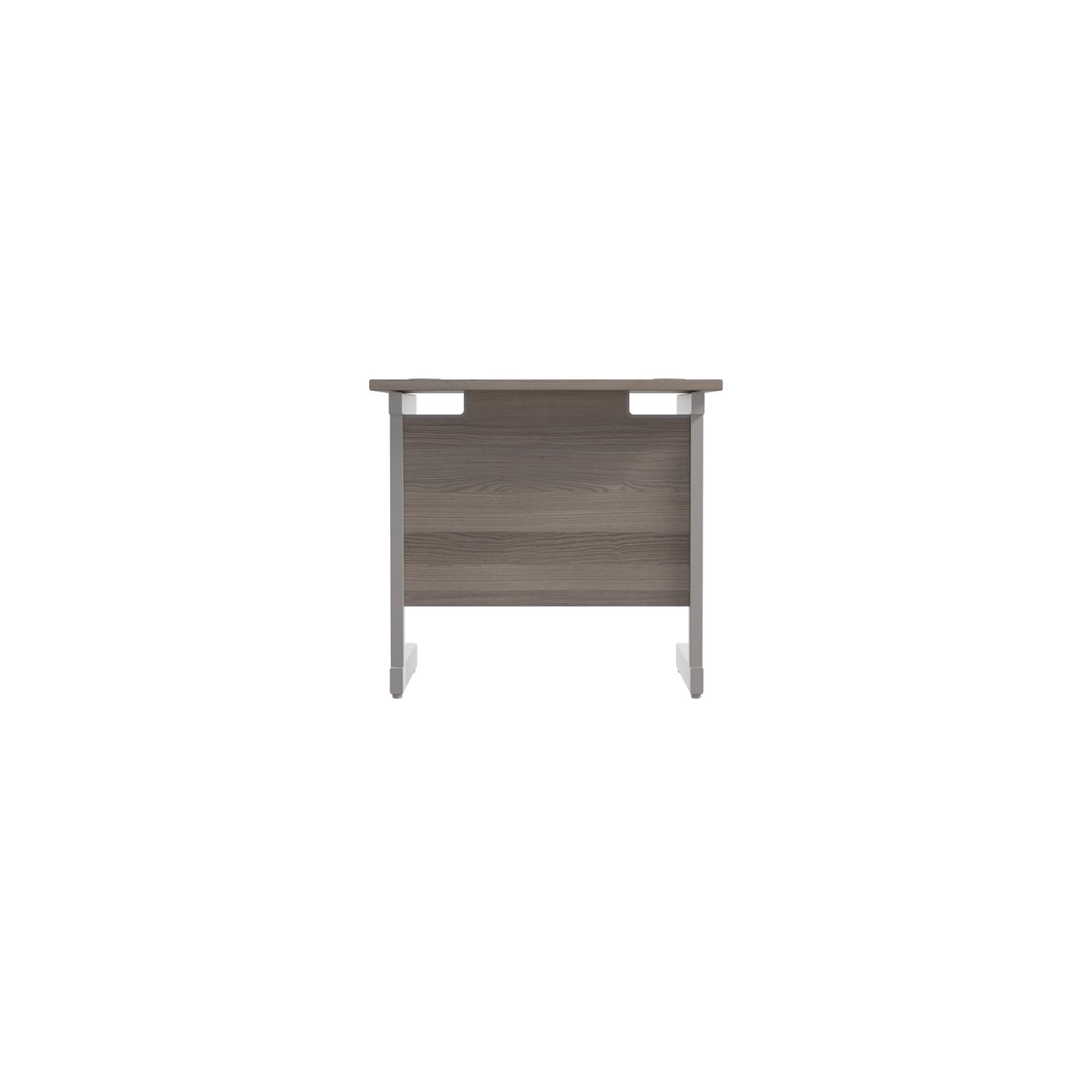 Single Upright Rectangular Desk: 600mm Deep 800 X 600 Grey Oak/Silver Single Upright Rectangular Desk: 600mm Deep 800 X 600 Grey Oak/Silver