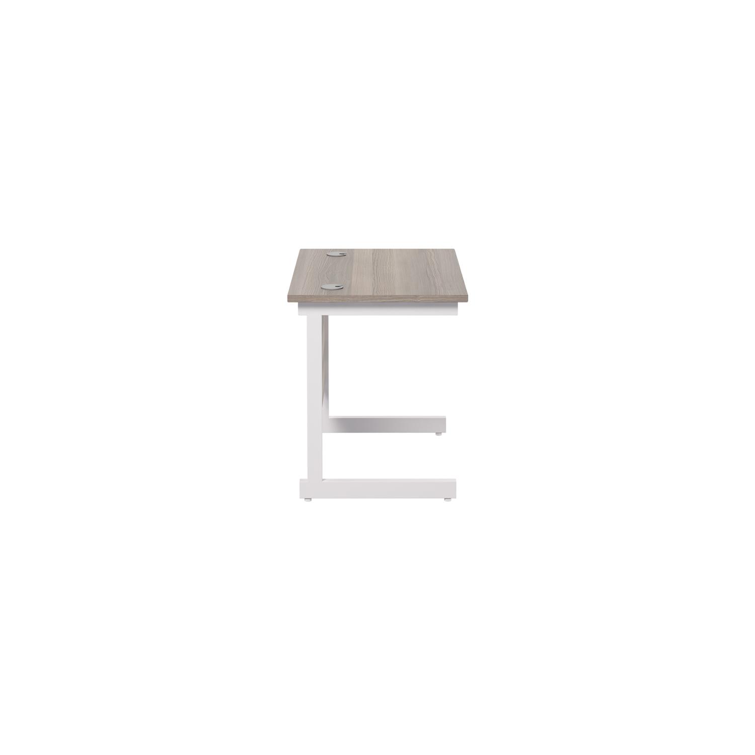 Single Upright Rectangular Desk: 600mm Deep  800 X 600 Grey Oak/White
