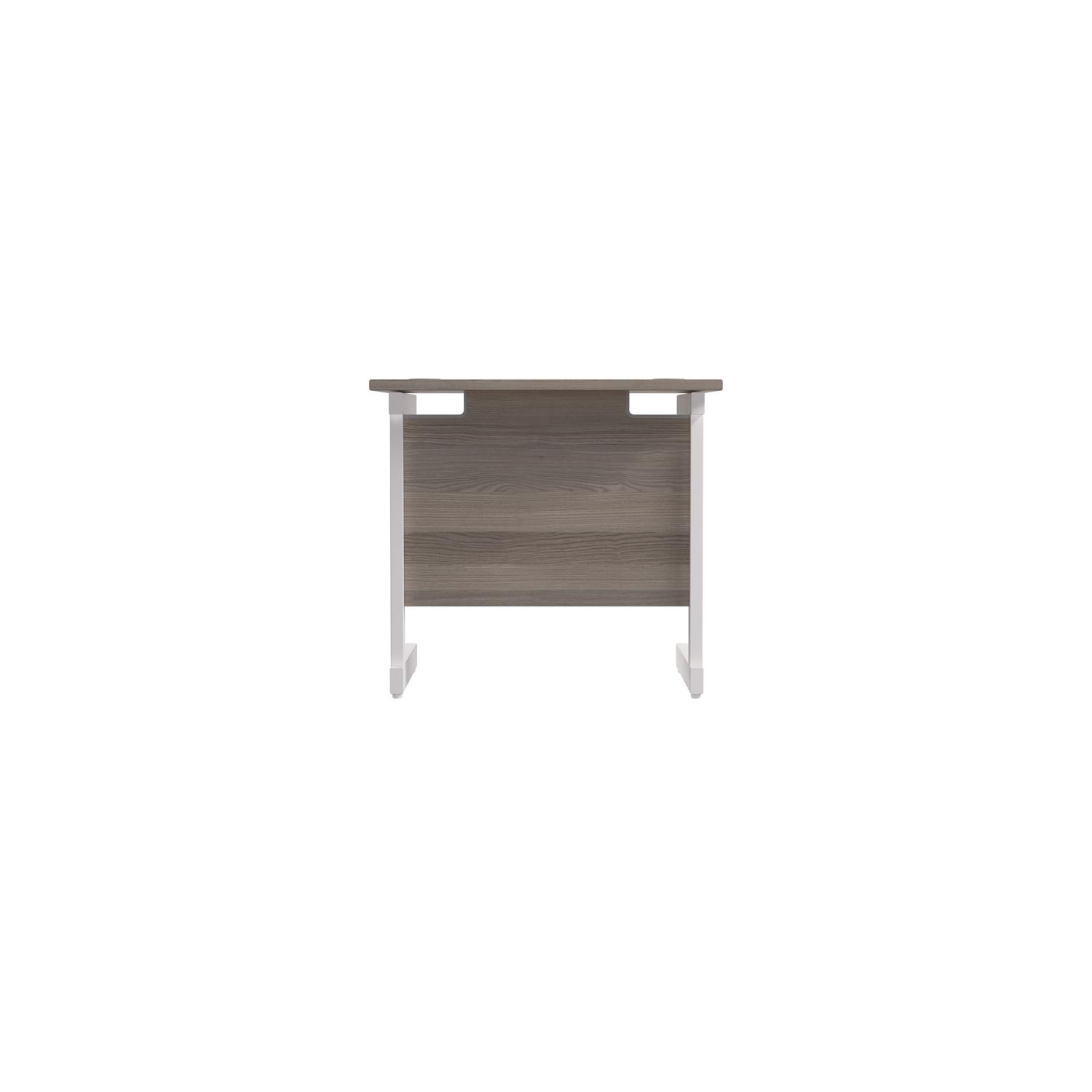 Single Upright Rectangular Desk: 600mm Deep  800 X 600 Grey Oak/White