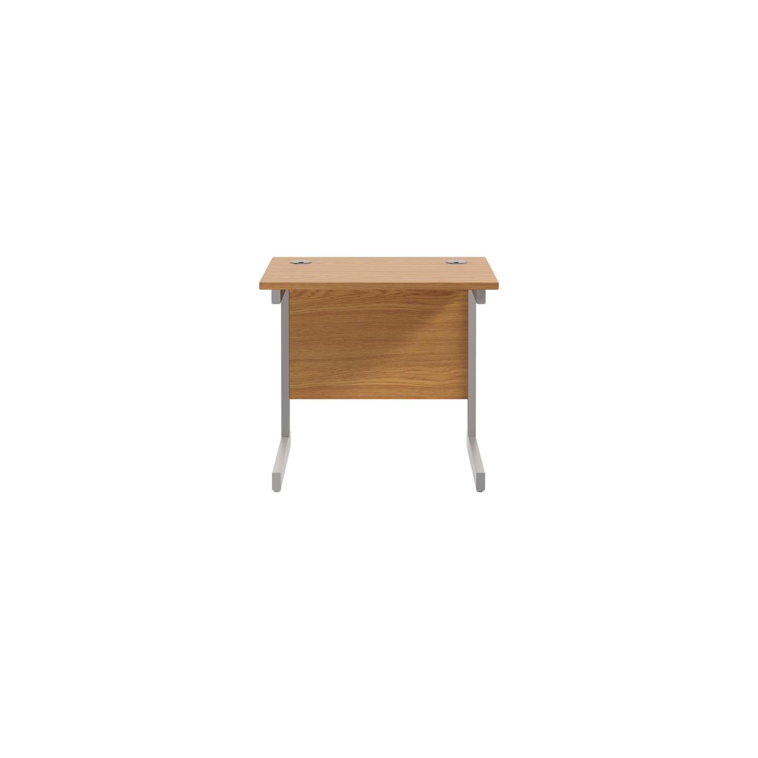 Single Upright Rectangular Desk: 600mm Deep 800 X 600 Nova Oak/Silver Single Upright Rectangular Desk: 600mm Deep 800 X 600 Nova Oak/Silver