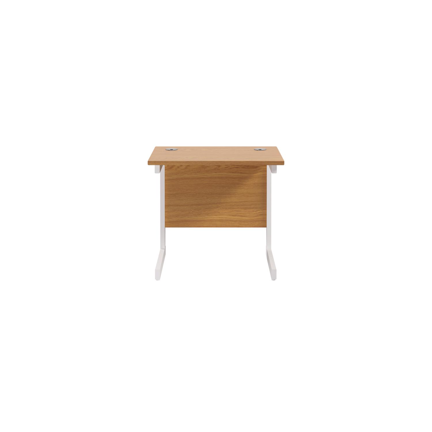 Single Upright Rectangular Desk: 600mm Deep  800 X 600 Nova Oak/White