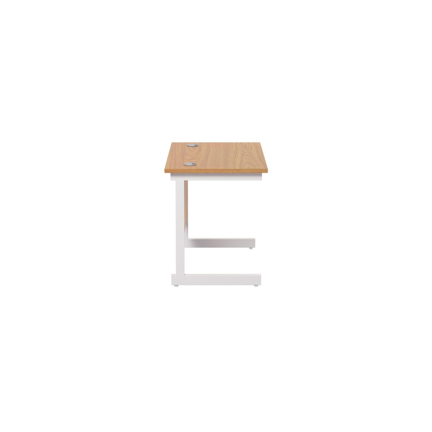 Single Upright Rectangular Desk: 600mm Deep  800 X 600 Nova Oak/White
