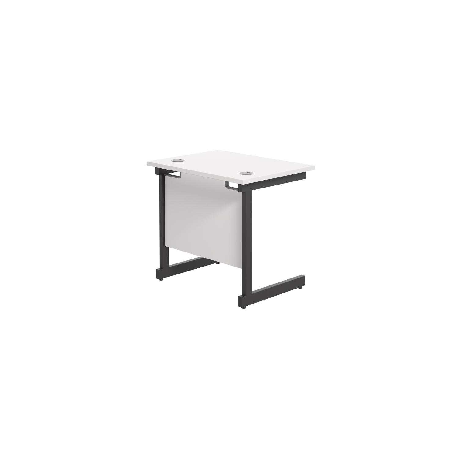 Single Upright Rectangular Desk: 600mm Deep  800 X 600 White/Black