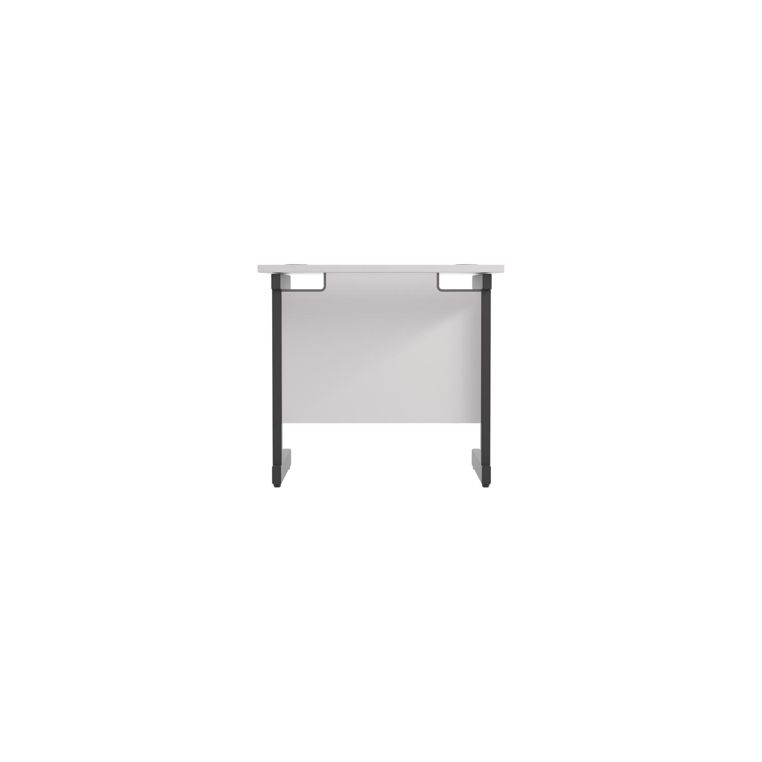 Single Upright Rectangular Desk: 600mm Deep  800 X 600 White/Black