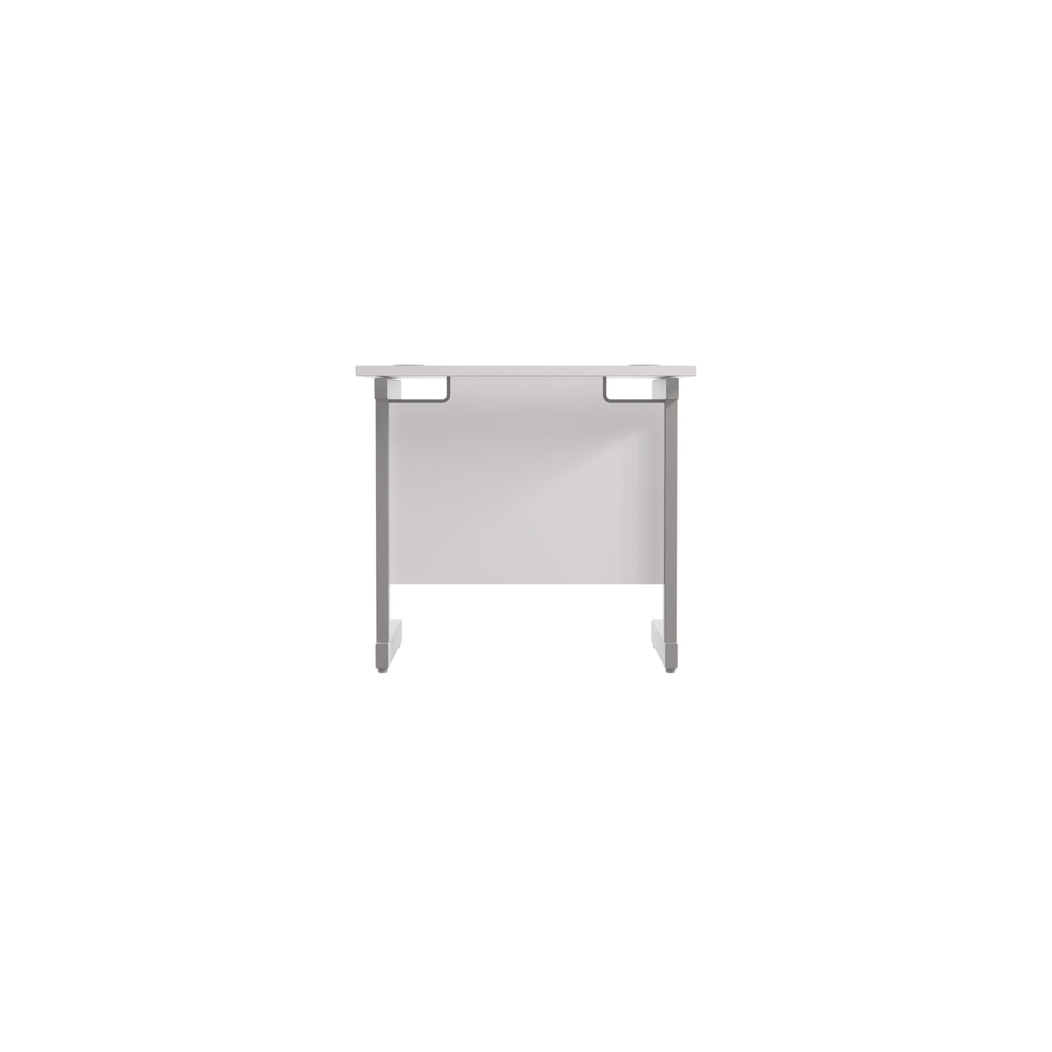 Single Upright Rectangular Desk: 600mm Deep  800 X 600 White/Silver