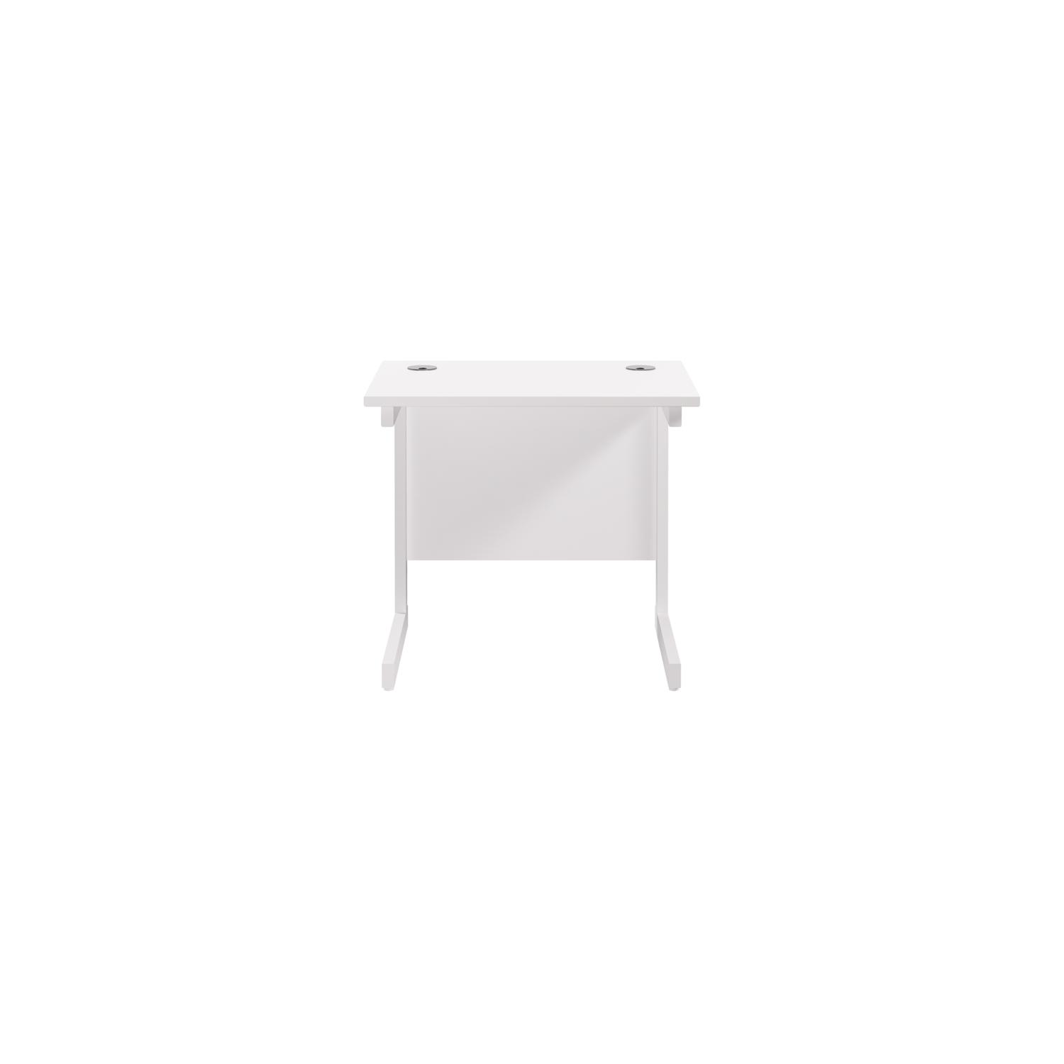 Single Upright Rectangular Desk: 600mm Deep  800 X 600 White/White