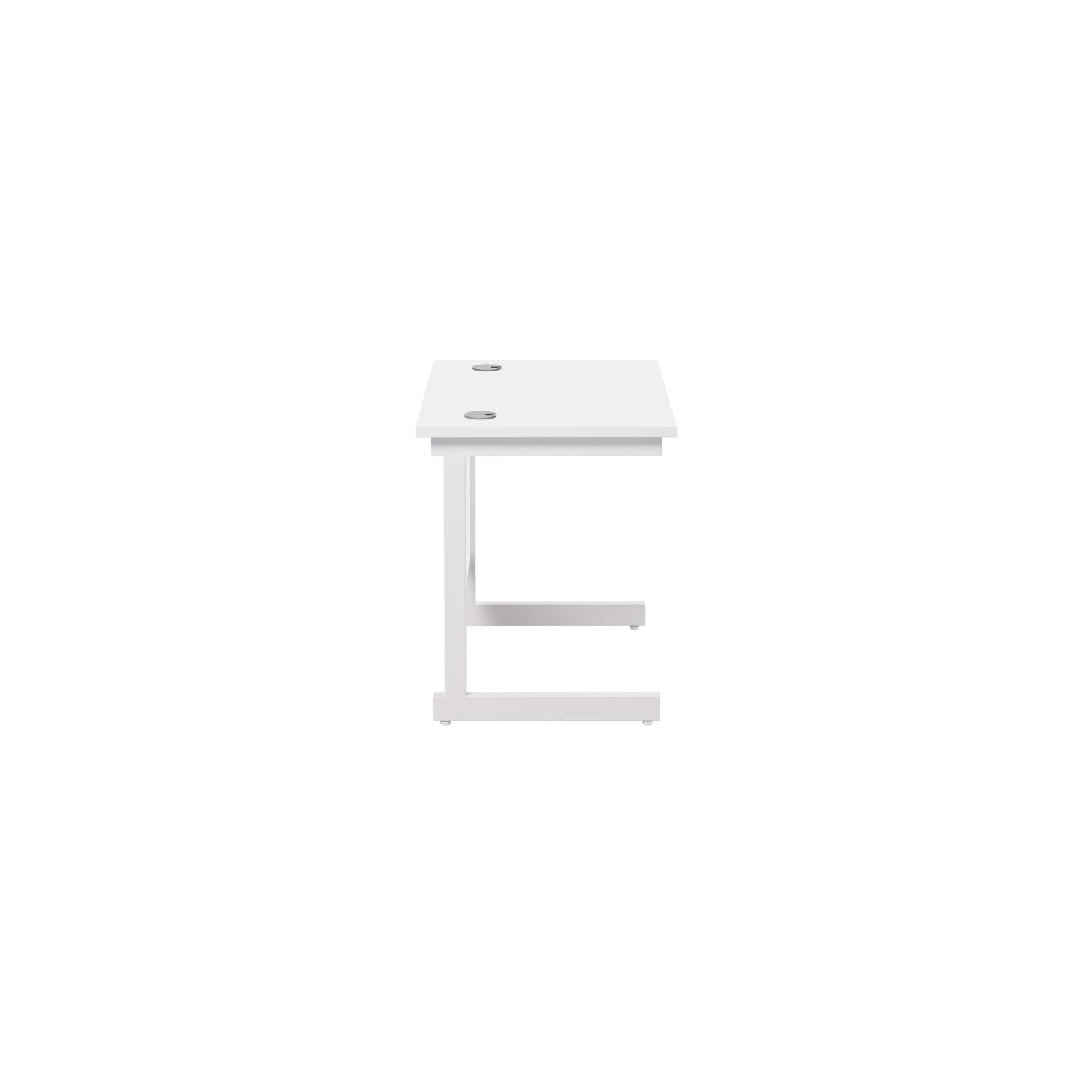 Single Upright Rectangular Desk: 600mm Deep  800 X 600 White/White