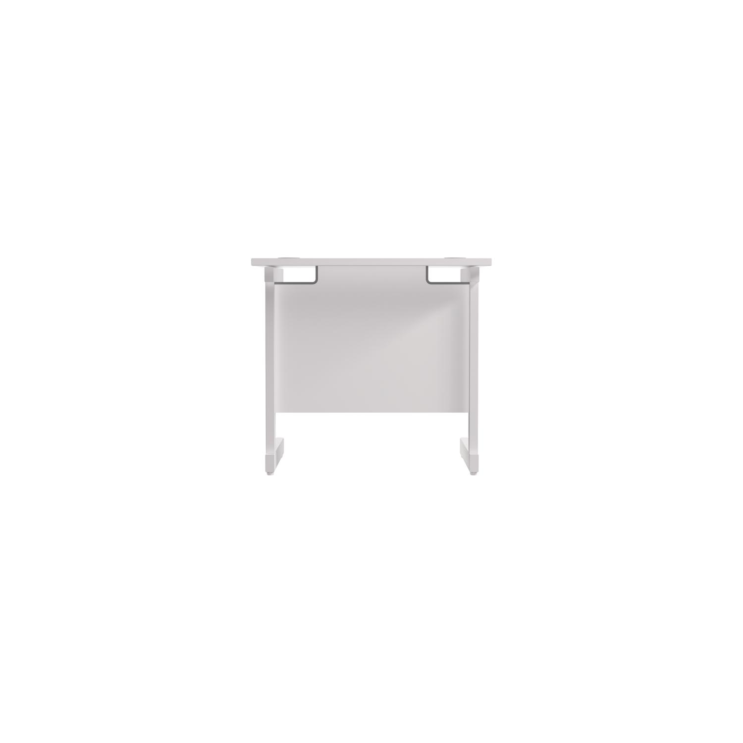 Single Upright Rectangular Desk: 600mm Deep  800 X 600 White/White