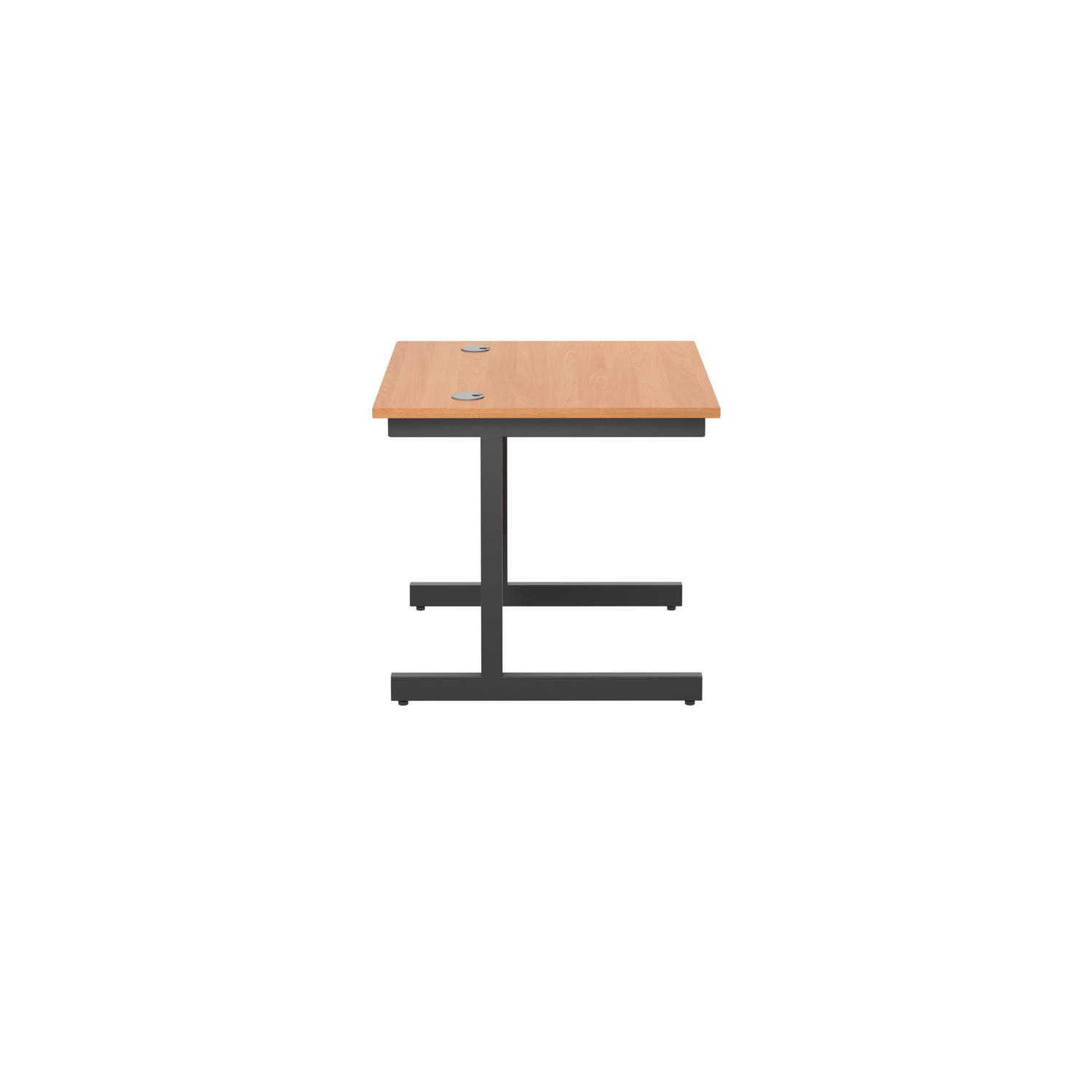 Single Upright Rectangular Desk: 800mm Deep  800 X 800 Beech/Black