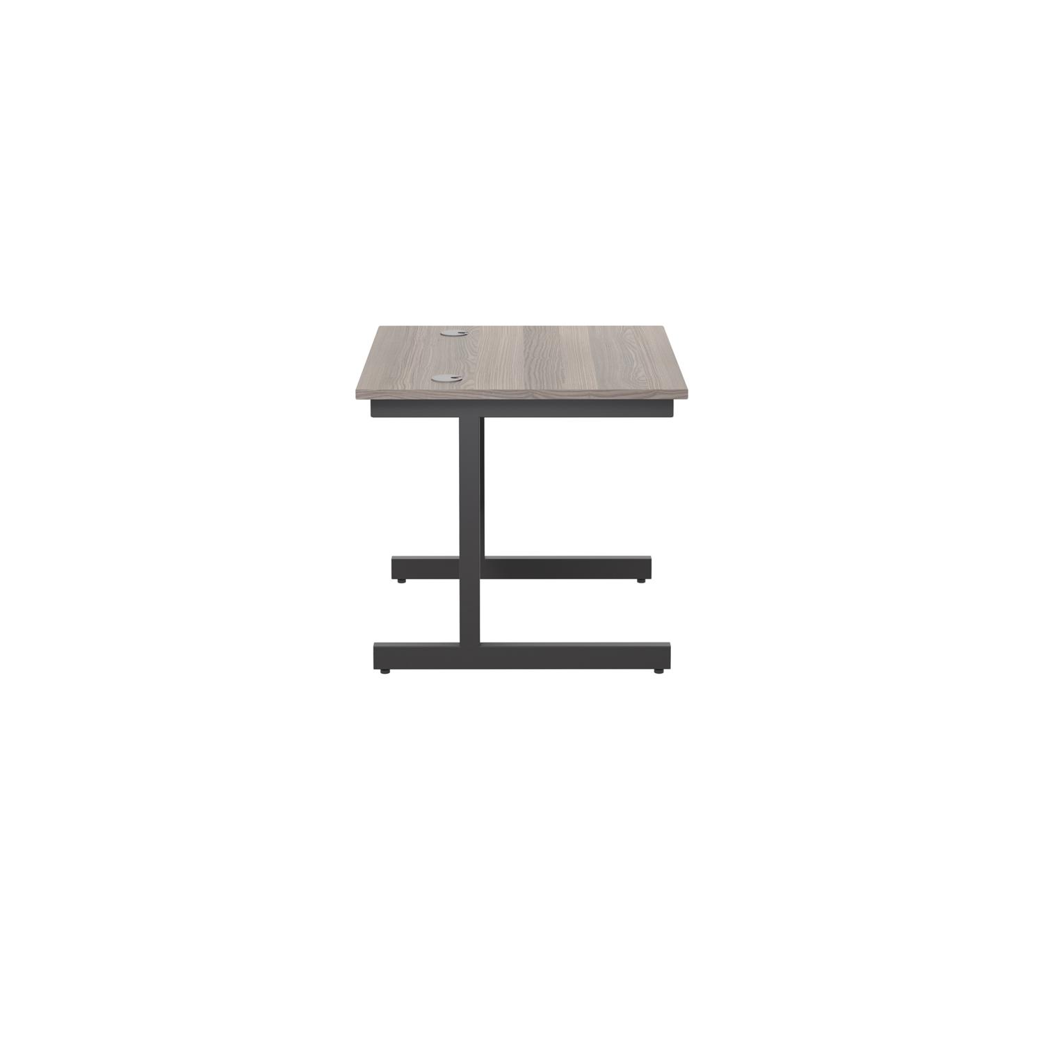 Single Upright Rectangular Desk: 800mm Deep 800 X 800 Grey Oak/Black Single Upright Rectangular Desk: 800mm Deep 800 X 800 Grey Oak/Black