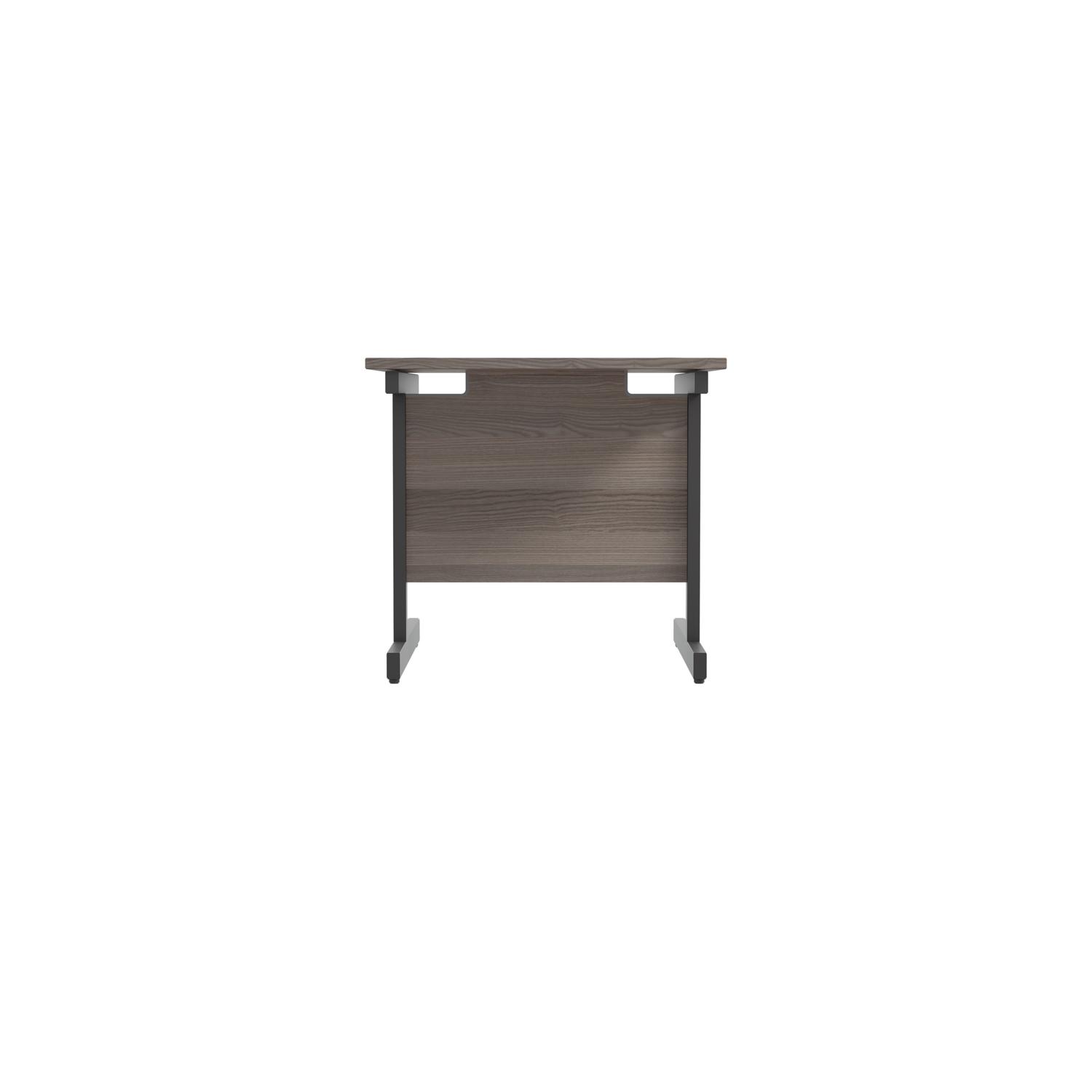 Single Upright Rectangular Desk: 800mm Deep  800 X 800 Grey Oak/Black