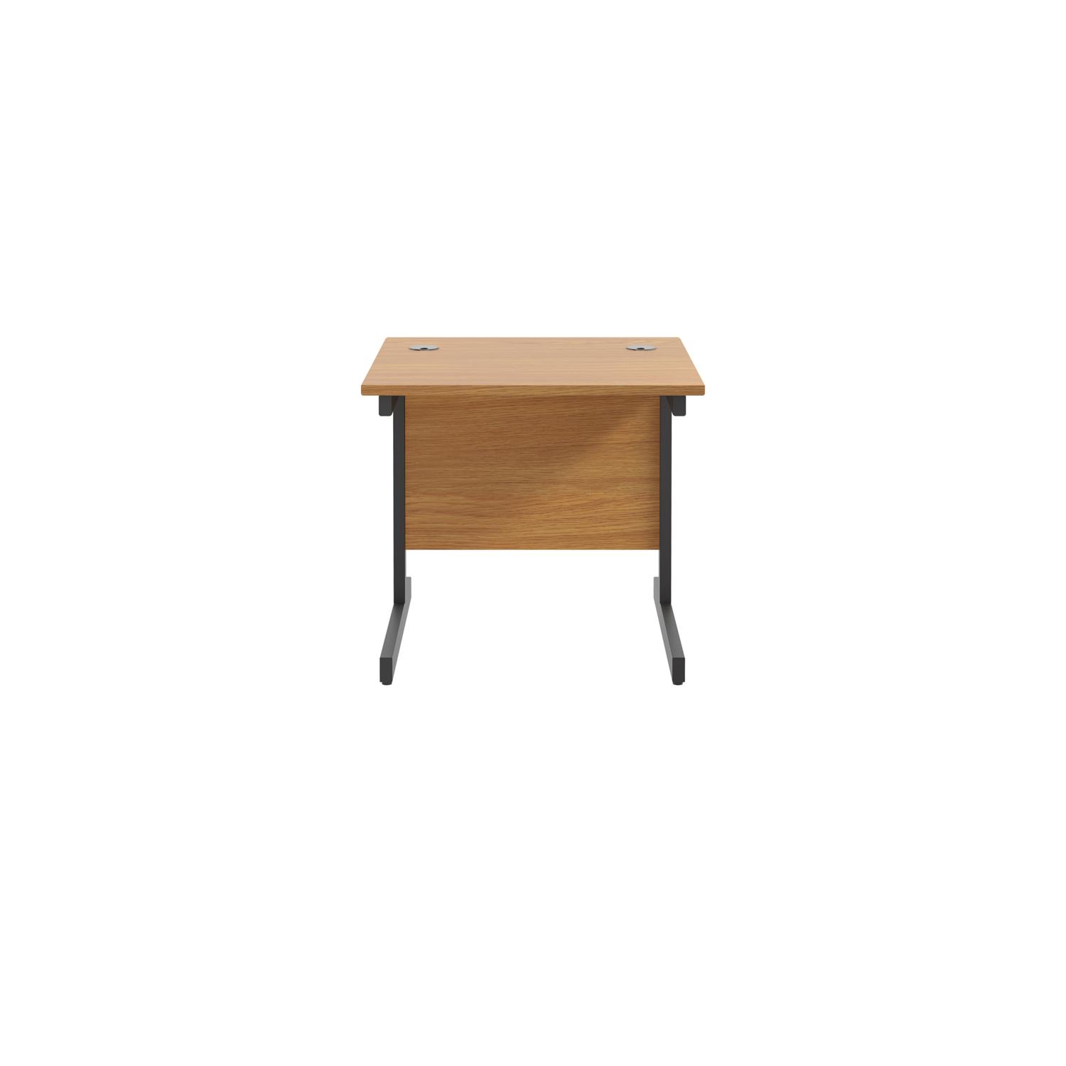 Single Upright Rectangular Desk: 800mm Deep 800 X 800 Nova Oak/Black Single Upright Rectangular Desk: 800mm Deep 800 X 800 Nova Oak/Black