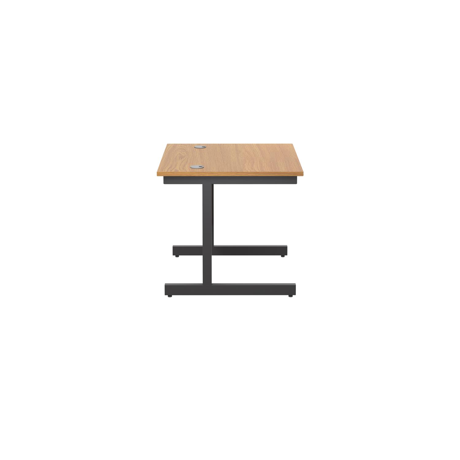 Single Upright Rectangular Desk: 800mm Deep 800 X 800 Nova Oak/Black Single Upright Rectangular Desk: 800mm Deep 800 X 800 Nova Oak/Black