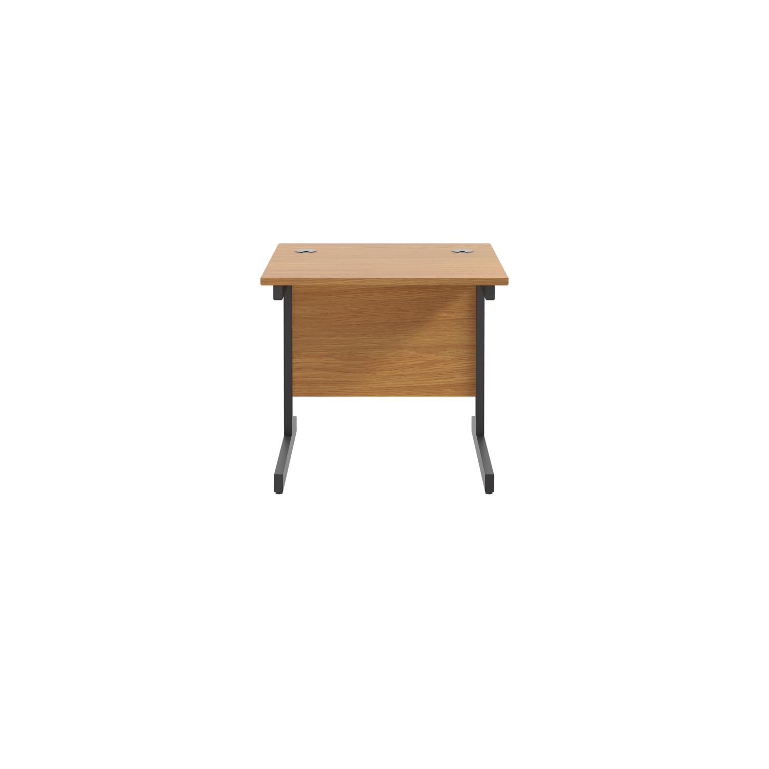 Single Upright Rectangular Desk: 800mm Deep  800 X 800 Nova Oak/Black