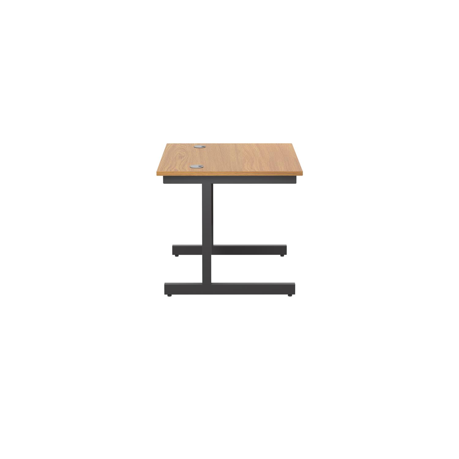 Single Upright Rectangular Desk: 800mm Deep  800 X 800 Nova Oak/Black