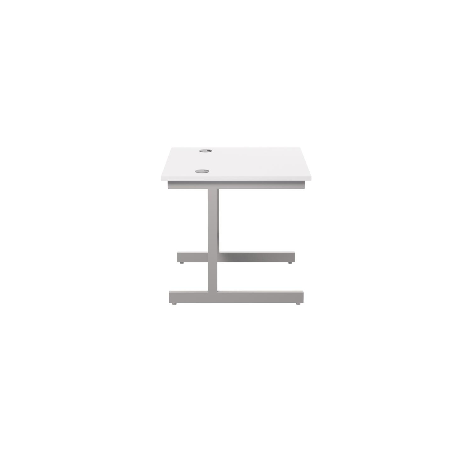 Single Upright Rectangular Desk: 800mm Deep 800 X 800 White/Silver Single Upright Rectangular Desk: 800mm Deep 800 X 800 White/Silver