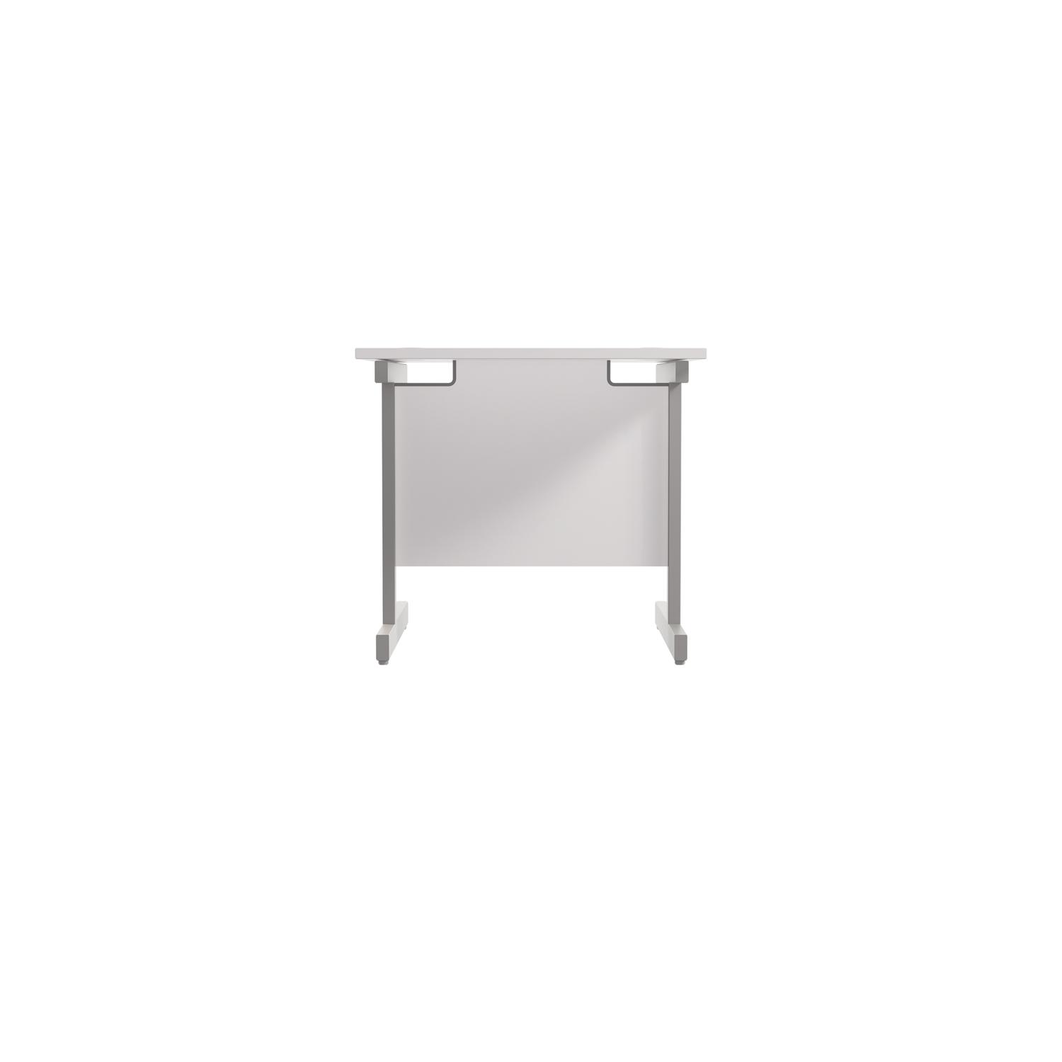 Single Upright Rectangular Desk: 800mm Deep 800 X 800 White/Silver Single Upright Rectangular Desk: 800mm Deep 800 X 800 White/Silver