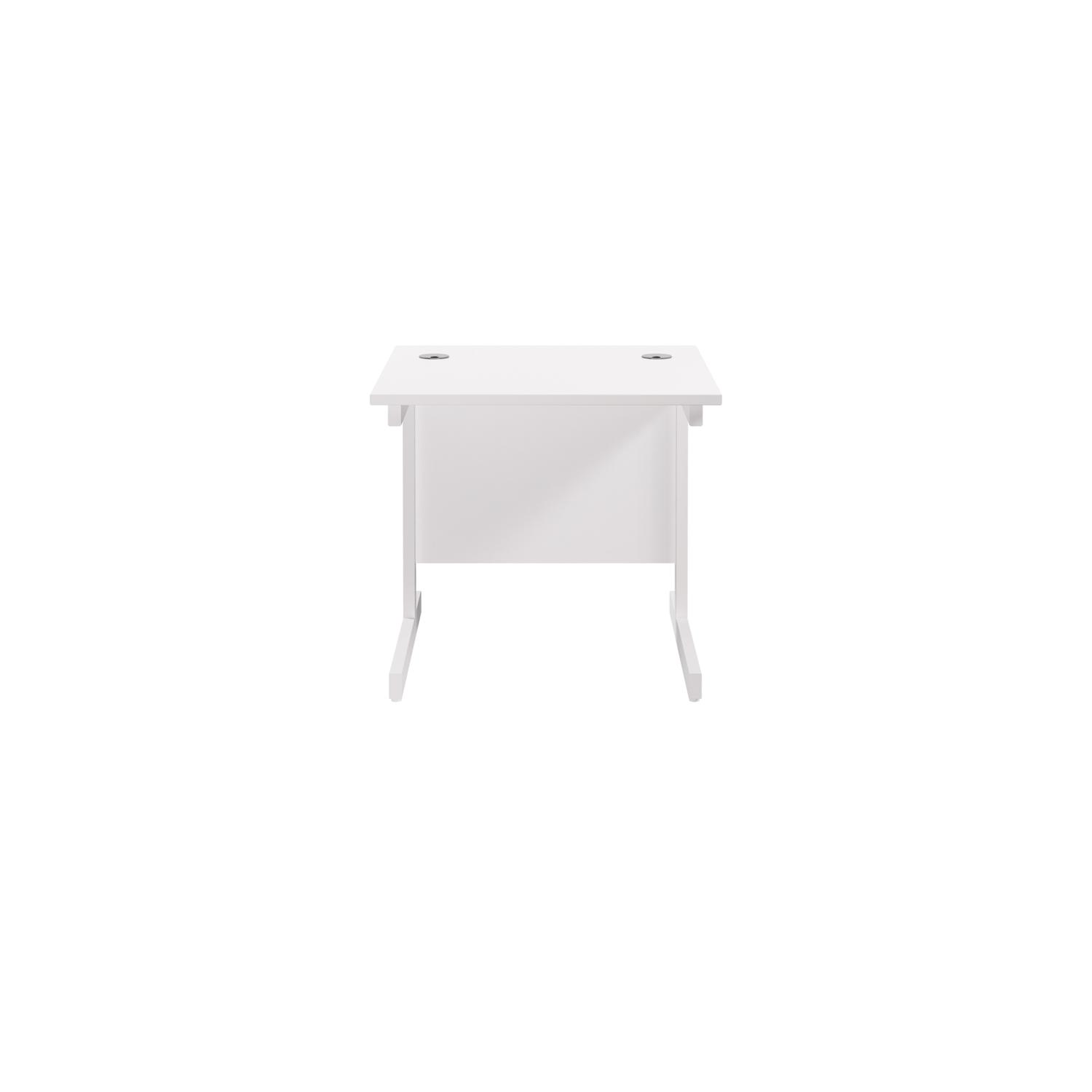 Single Upright Rectangular Desk: 800mm Deep 800 X 800 White/White Single Upright Rectangular Desk: 800mm Deep 800 X 800 White/White