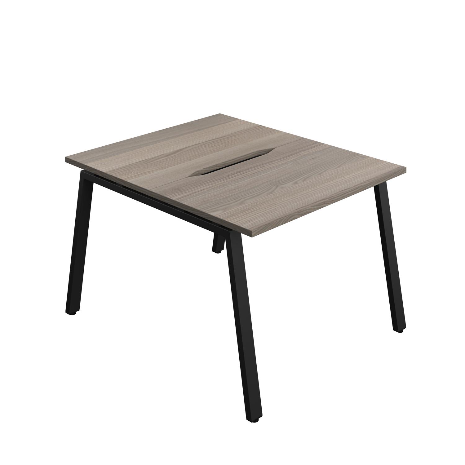 Synergy Bench with Cut Out: 2 Person : A-Frame Leg : 1000 600 Grey Oak/Black