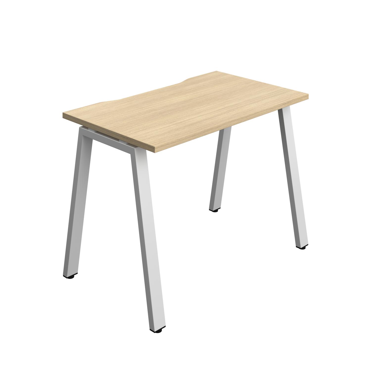 Synergy Bench with Cut Out: 1 Person : A-Frame Leg : 1000 600 Nova Oak/Silver