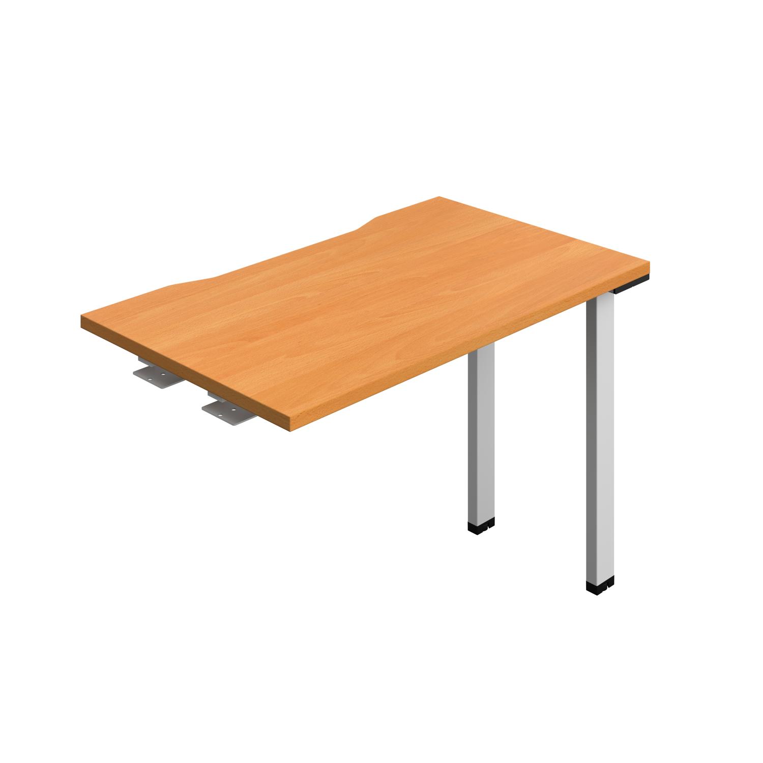 Synergy Bench Extension with Cut Out: 1 Person : 1000 600 Beech/Silver