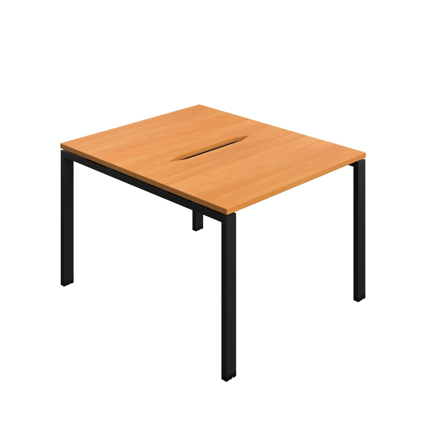 Synergy Bench with Cut Out: 2 Person : Goal Post Leg : 1000 600 Beech/Black