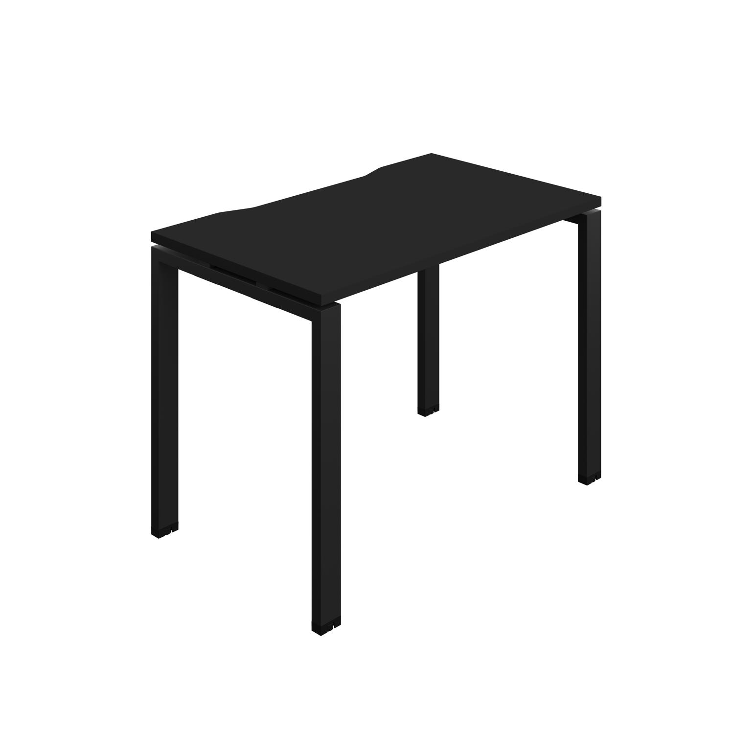 Synergy Bench with Cut Out: 1 Person : Goal Post Leg : 1000 600 Black/Black