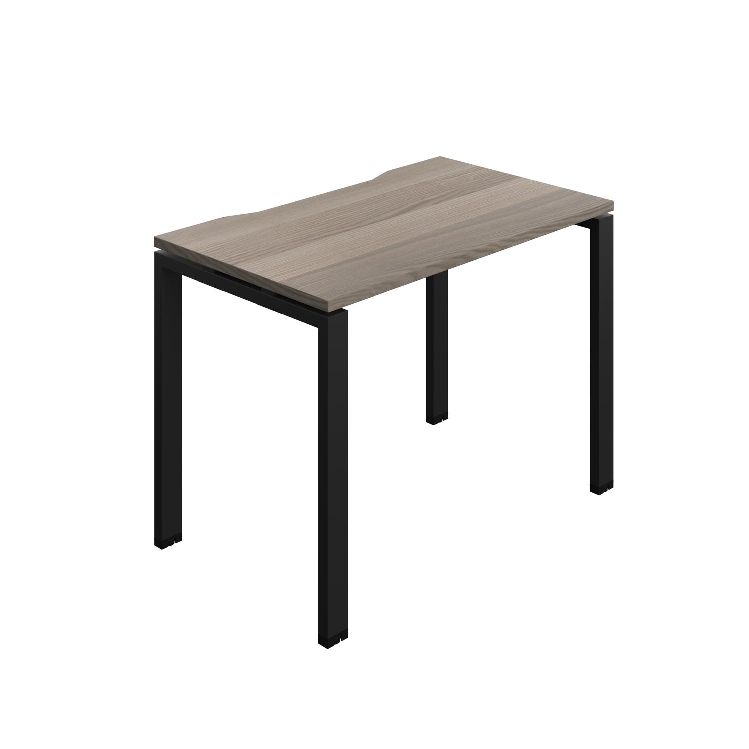 Synergy Bench with Cut Out: 1 Person : Goal Post Leg : 1000 600 Grey Oak/Black