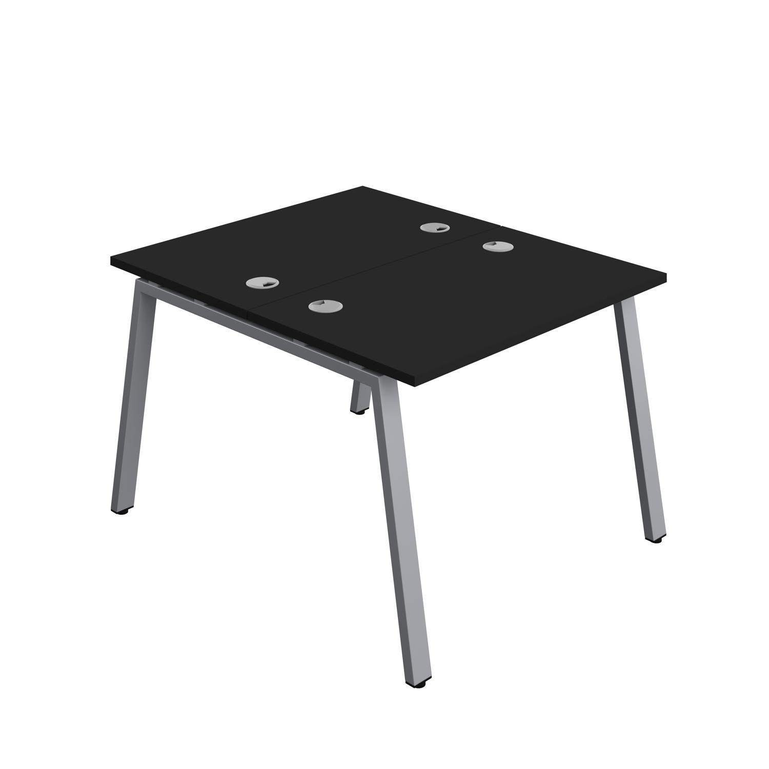 Synergy Bench with Cable Ports: 2 Person : A-Frame Leg : 1000 600 Black/Silver