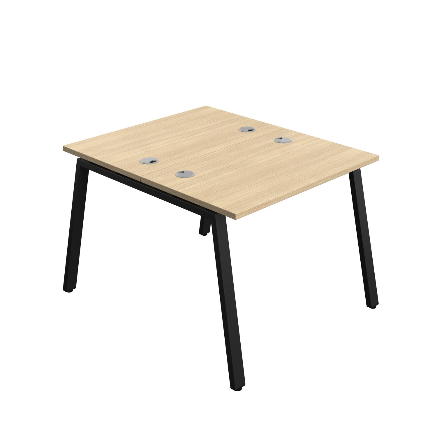 Synergy Bench with Cable Ports: 2 Person : A-Frame Leg : 1000 600 Nova Oak/Black