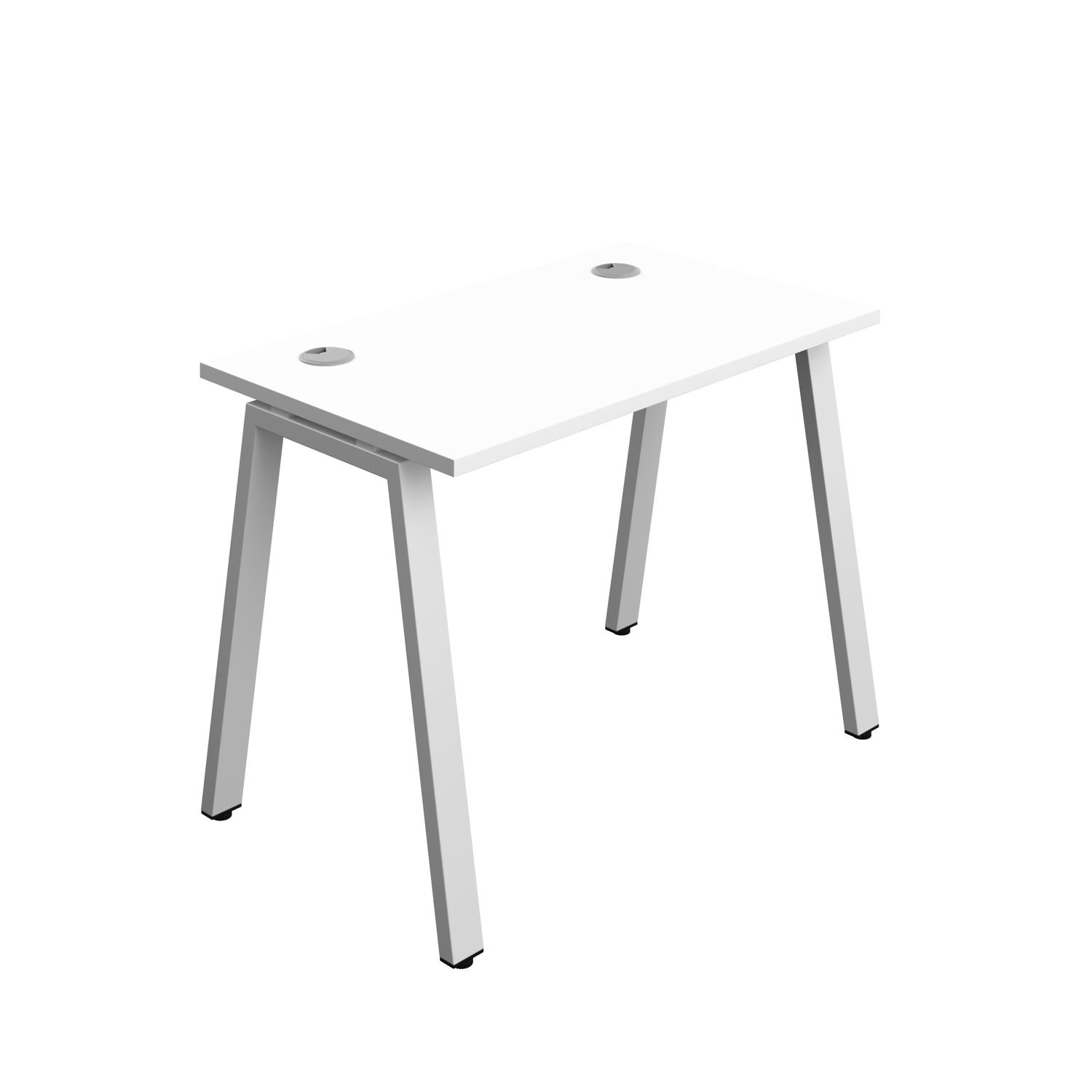 Synergy Bench with Cable Ports: 1 Person : A-Frame Leg : 1000 600 White/Silver