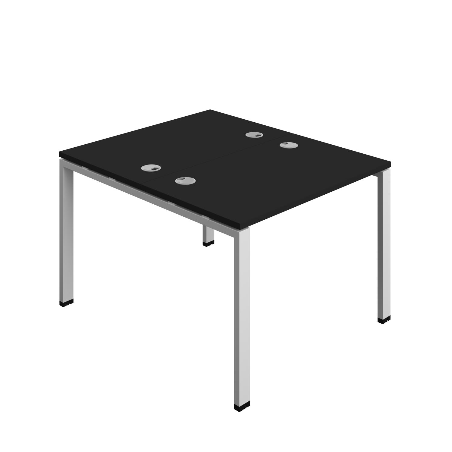 Synergy Bench with Cable Ports: 2 Person : Goal Post Leg : 1000 600 Black/Silver