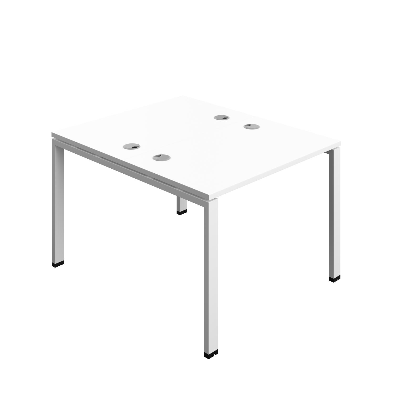 Synergy Bench with Cable Ports: 2 Person : Goal Post Leg : 1000 600 White/White