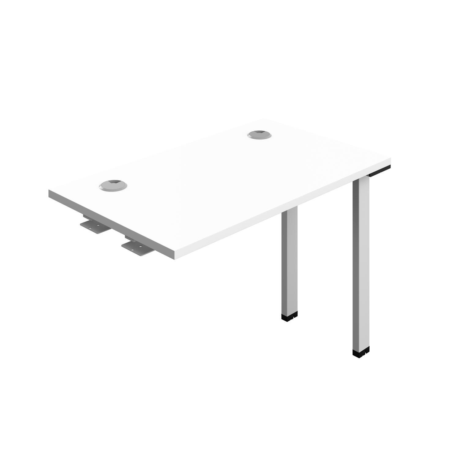Synergy Bench Extension with Cable Ports: 1 Person : 1000 600 White/Silver