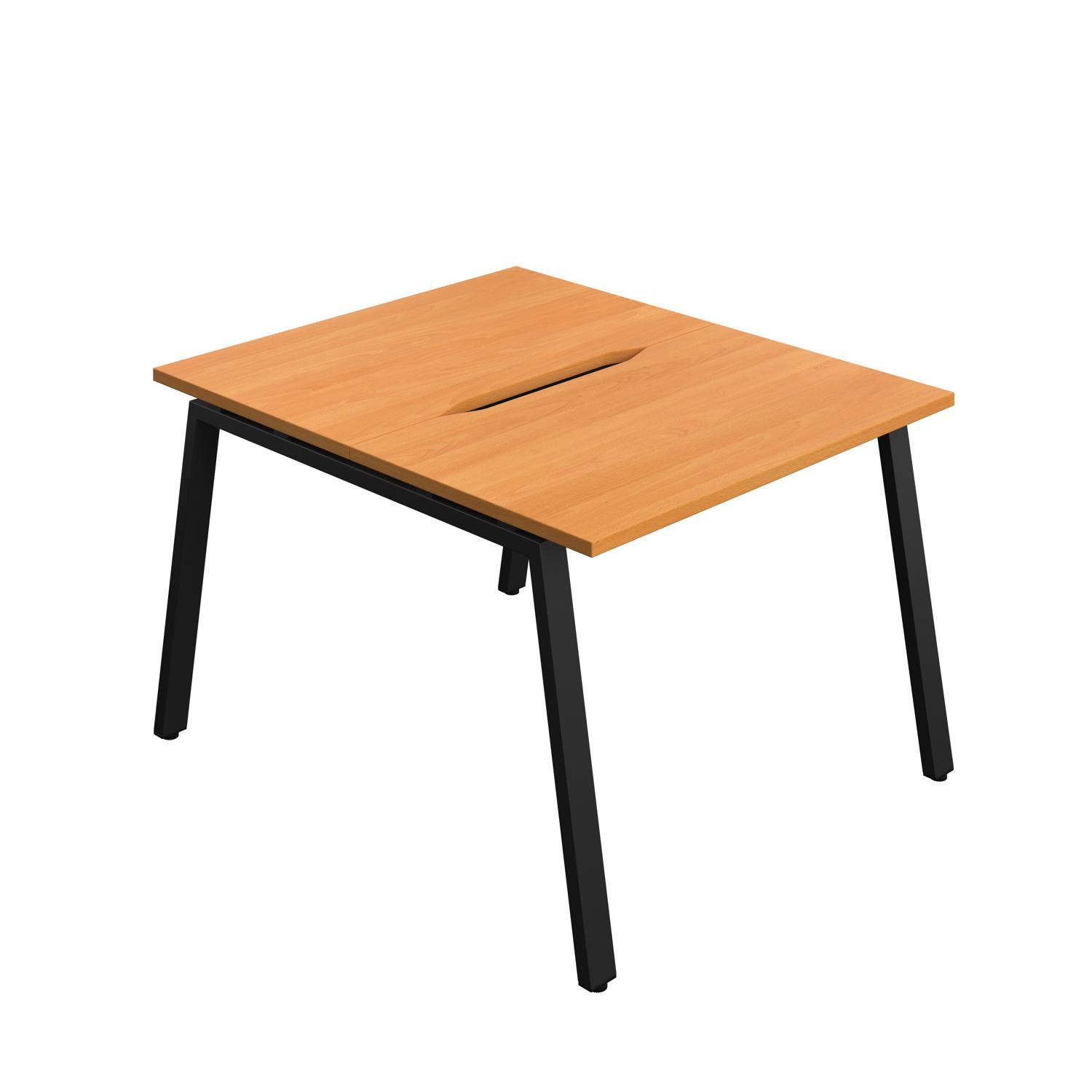 Synergy Bench with Cut Out: 2 Person : A-Frame Leg : 1000 700 Beech/Black