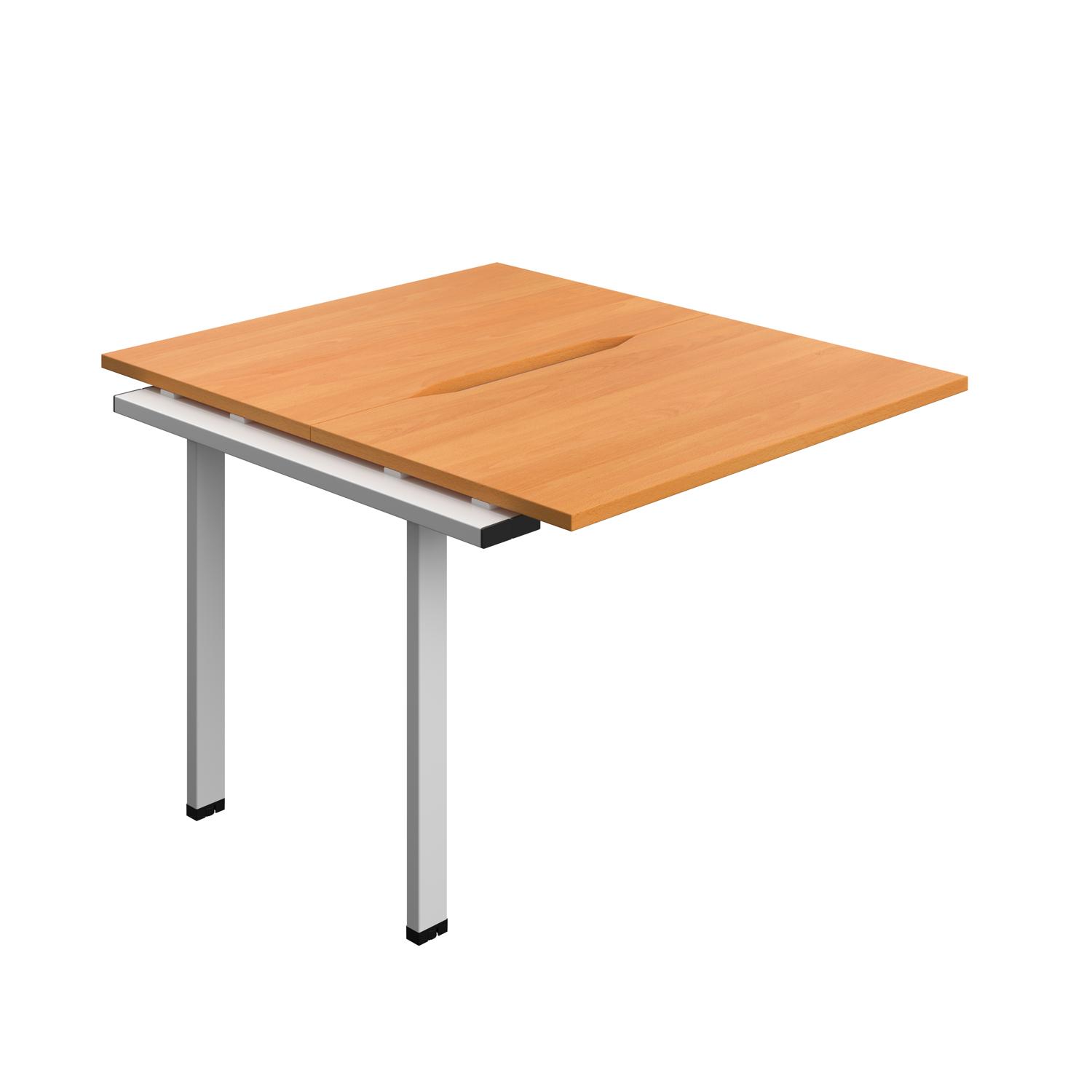 Synergy Bench Extension with Cut Out: 2 Person : 1000 700 Beech/Silver