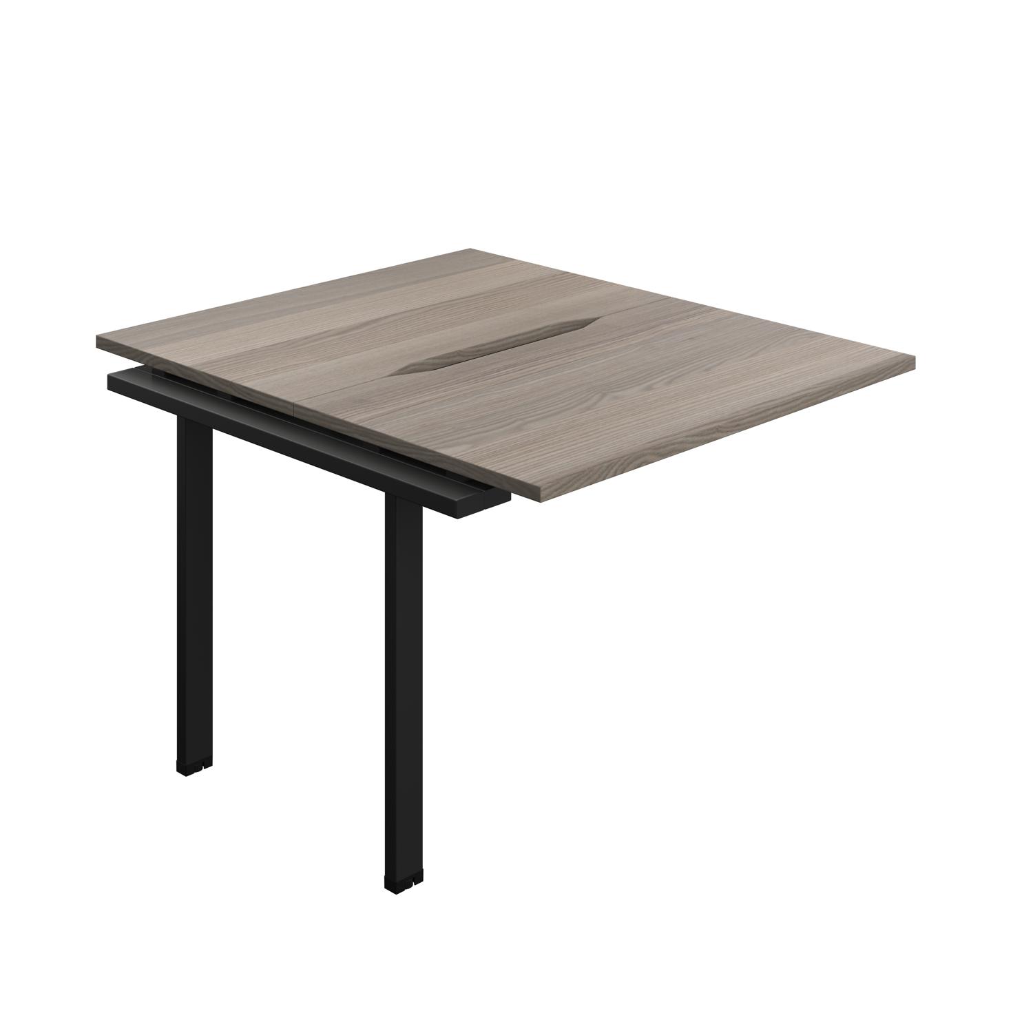 Synergy Bench Extension with Cut Out: 2 Person : 1000 700 Grey Oak/Black