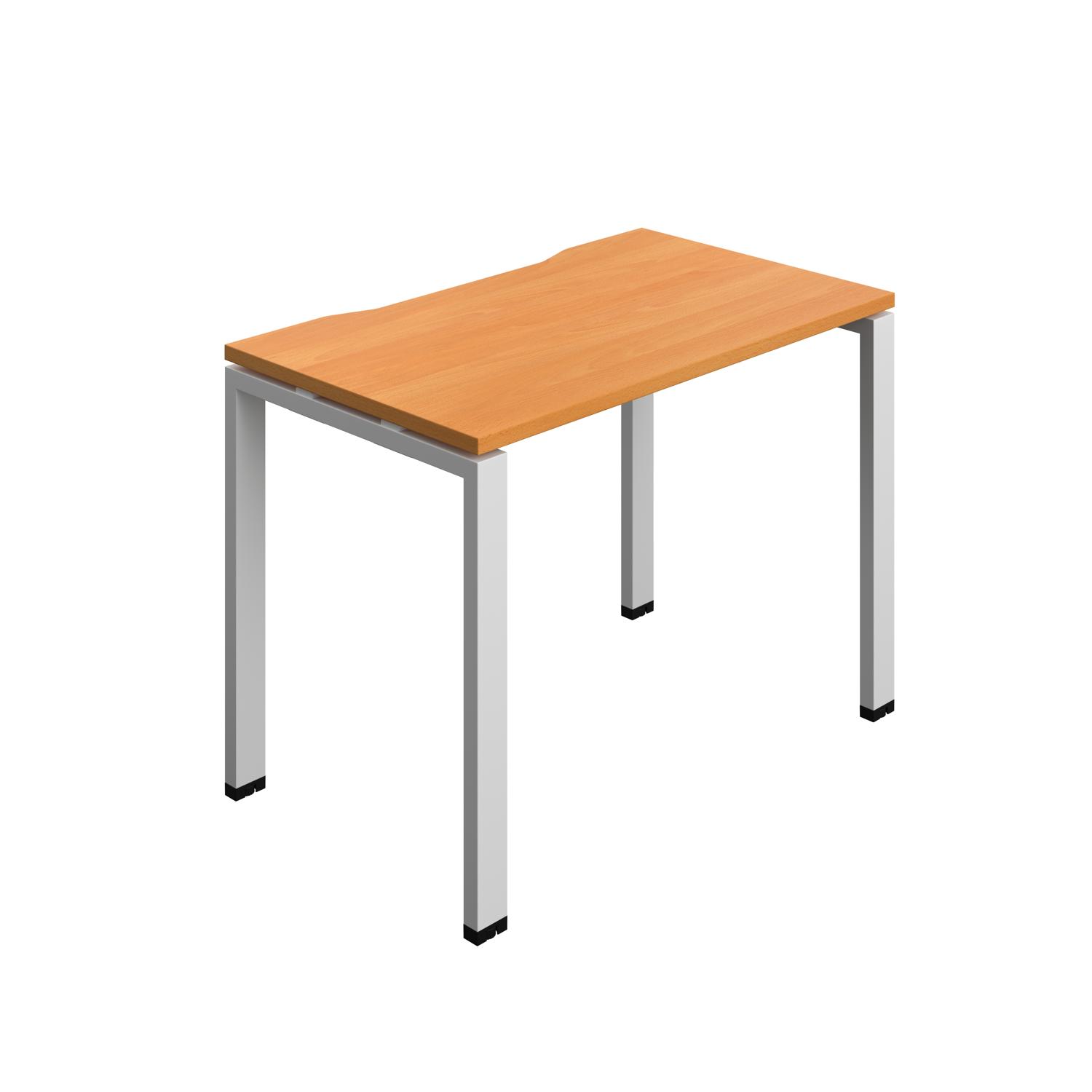 Synergy Bench with Cut Out: 1 Person : Goal Post Leg : 1000 700 Beech/Silver