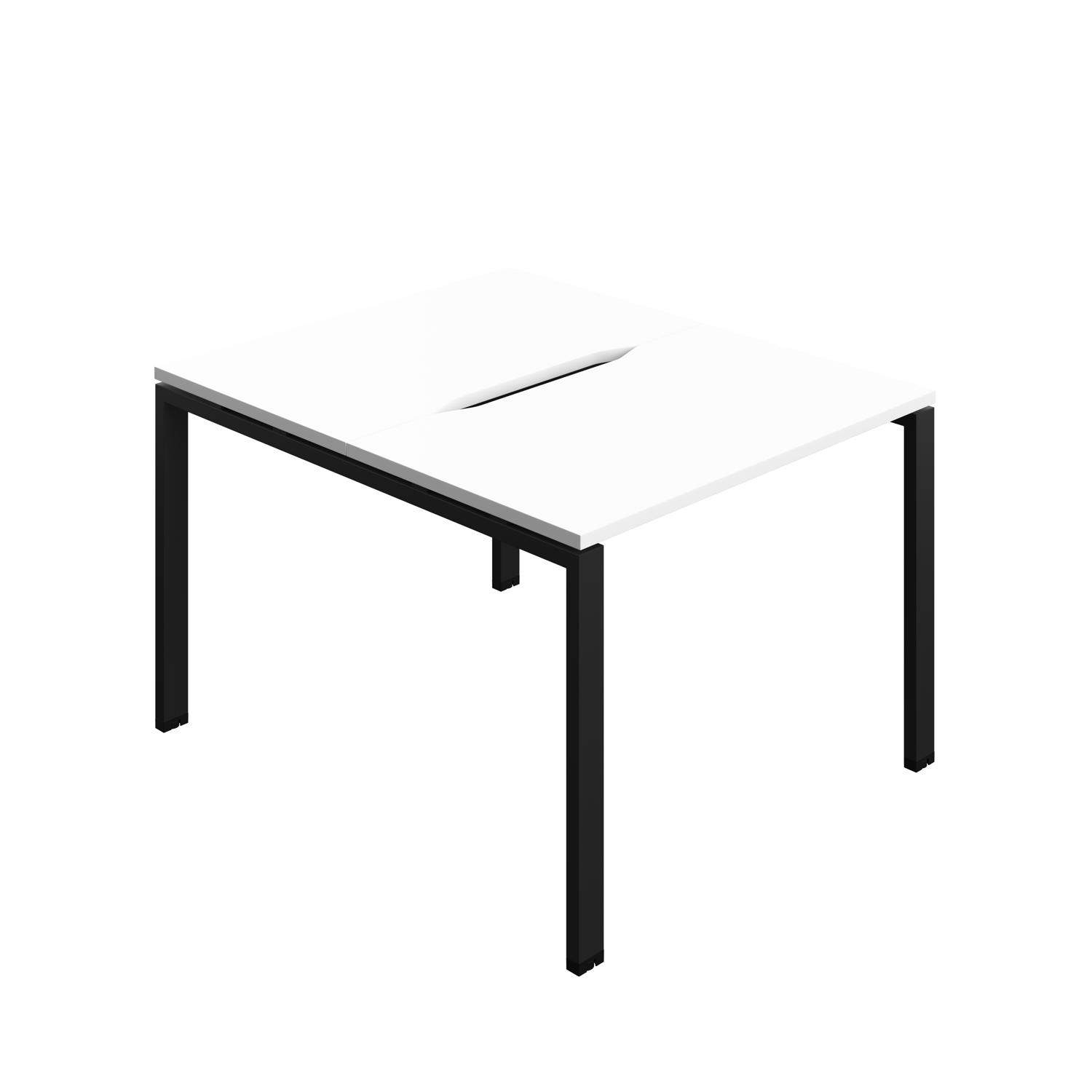 Synergy Bench with Cut Out: 2 Person : Goal Post Leg : 1000 700 White/Black
