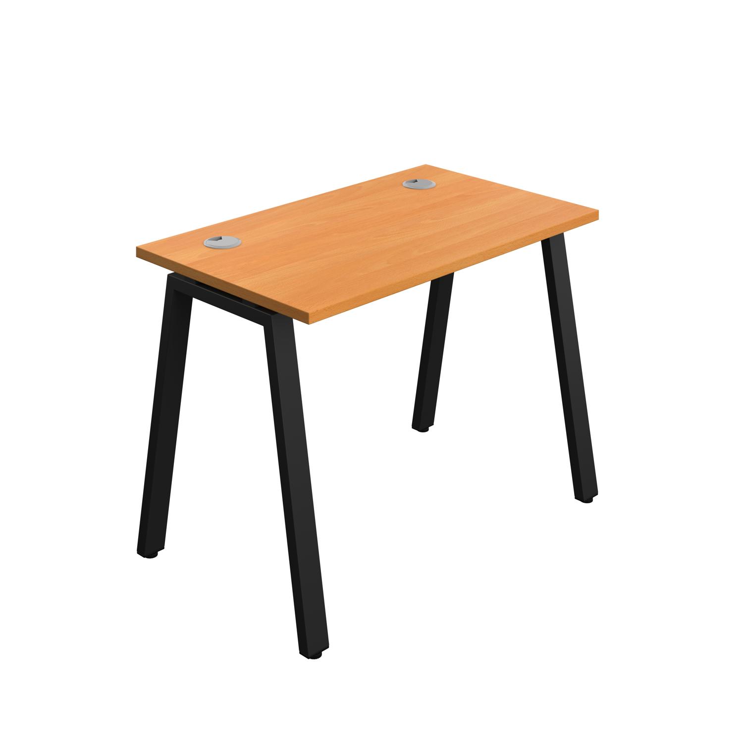 Synergy Bench with Cable Ports: 1 Person : A-Frame Leg : 1000 700 Beech/Black