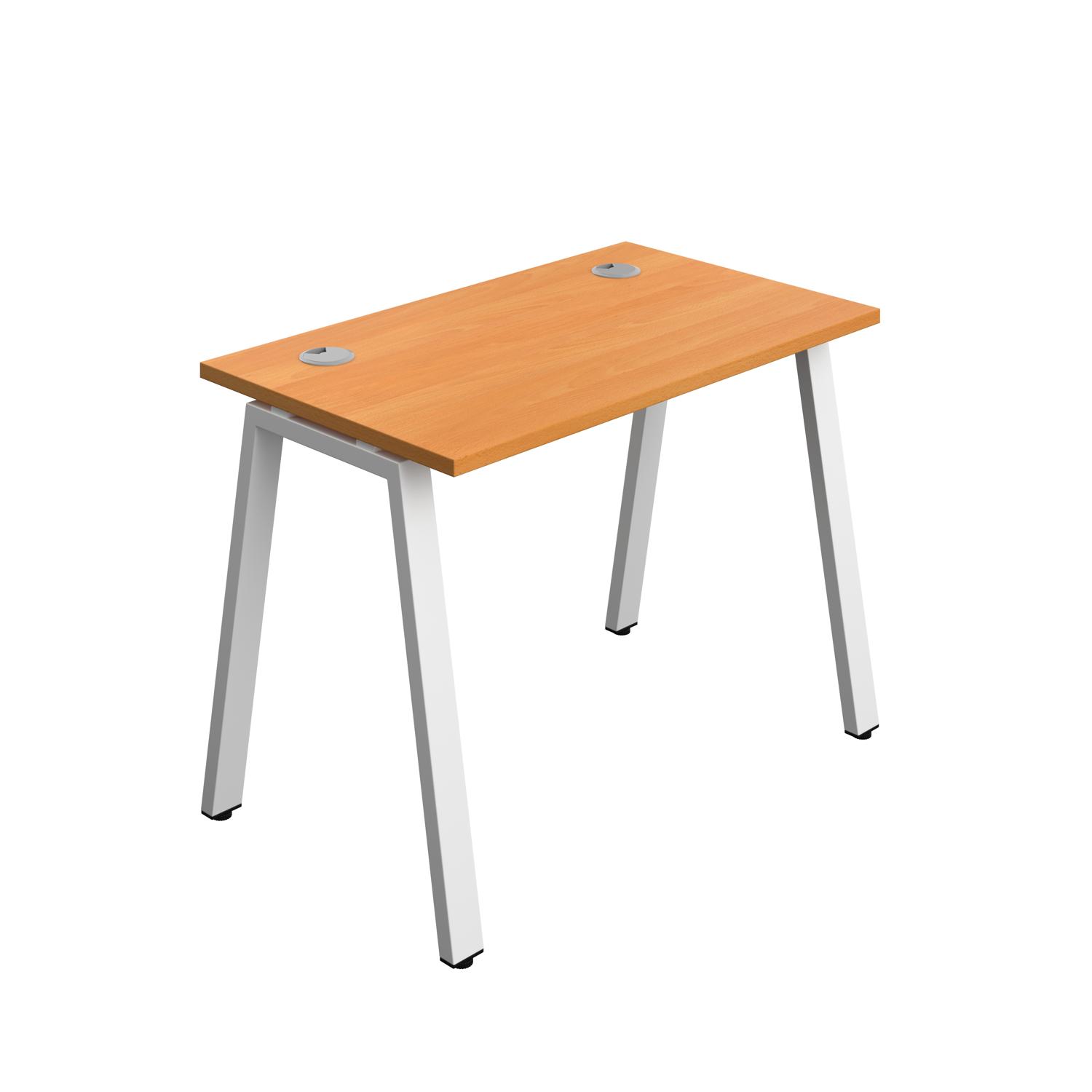Synergy Bench with Cable Ports: 1 Person : A-Frame Leg : 1000 700 Beech/White
