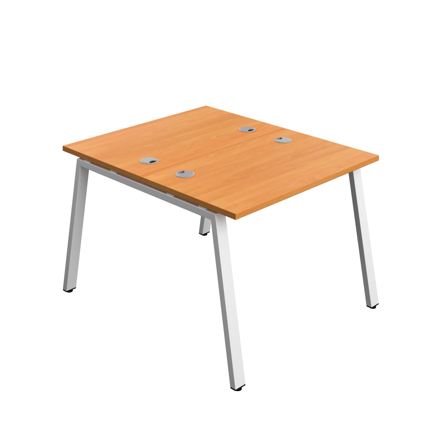 Synergy Bench with Cable Ports: 2 Person : A-Frame Leg : 1000 700 Beech/White