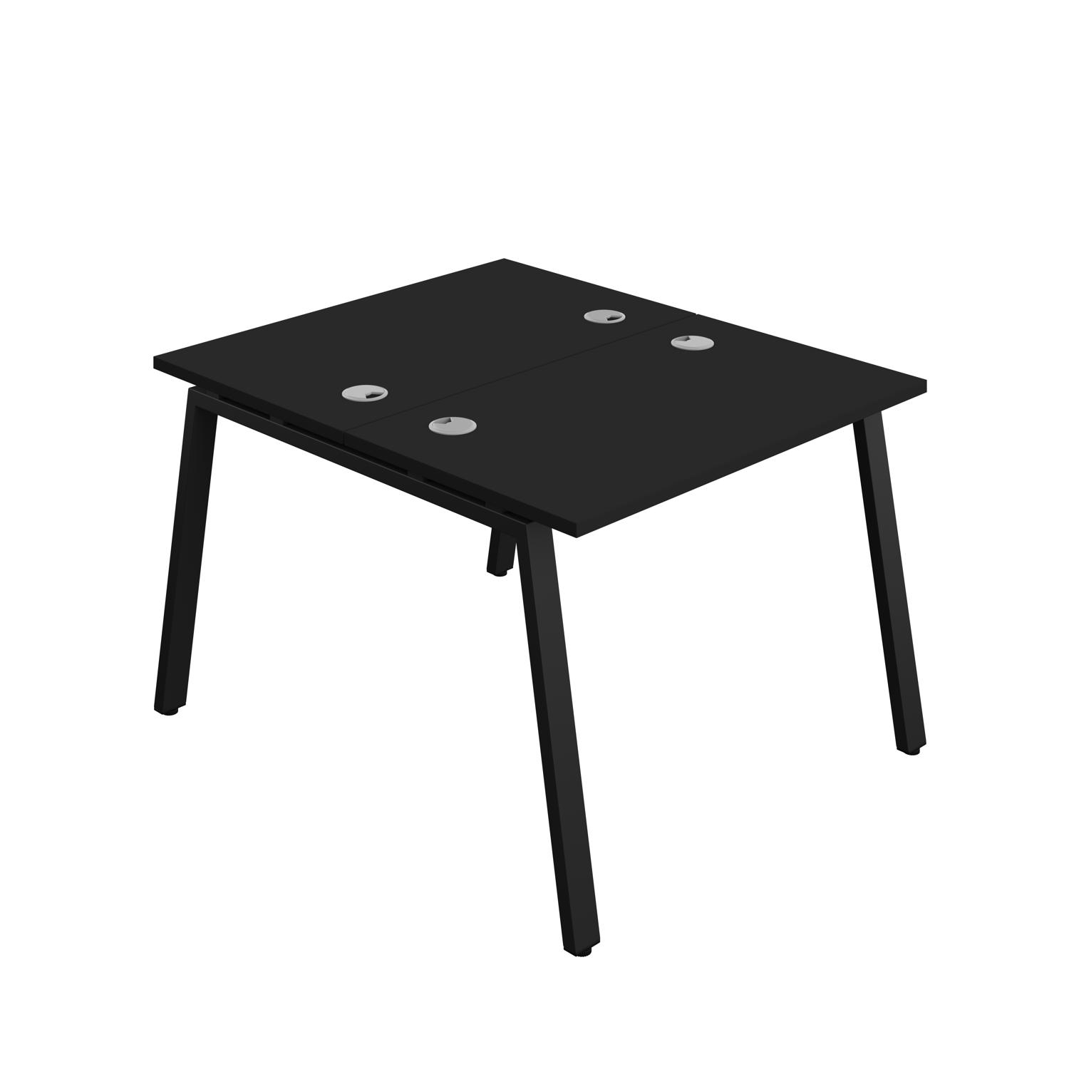 Synergy Bench with Cable Ports: 2 Person : A-Frame Leg : 1000 700 Black/Black