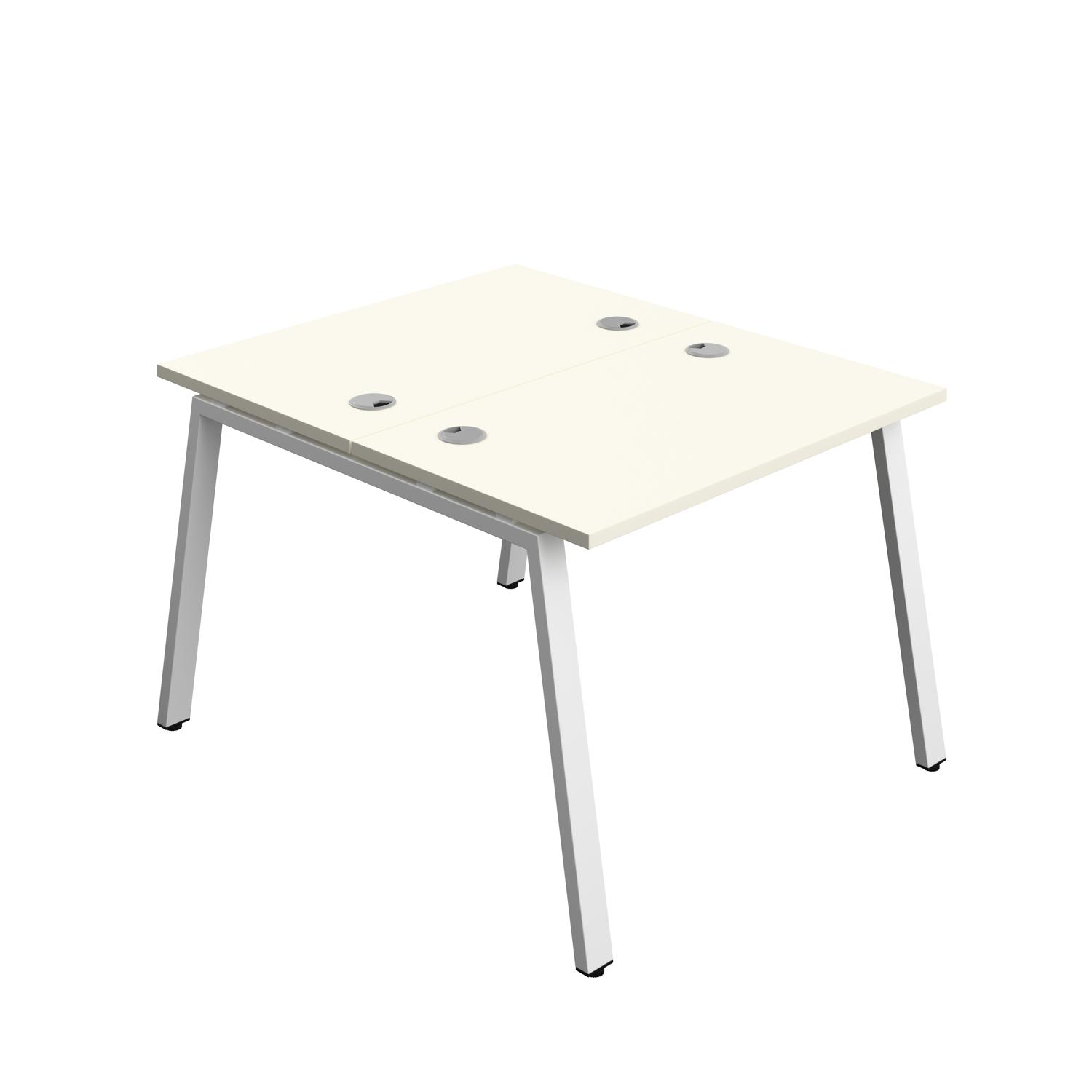 Synergy Bench with Cable Ports: 2 Person : A-Frame Leg : 1000 700 White/White