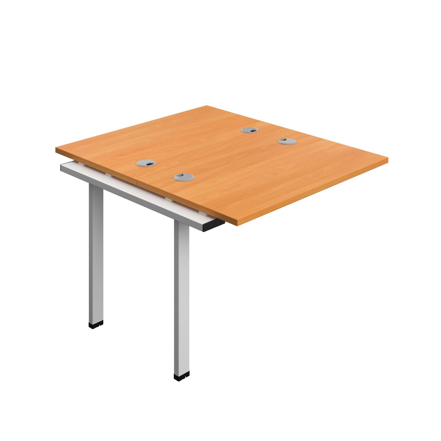 Synergy Bench Extension with Cable Ports: 2 Person : 1000 700 Beech/Silver