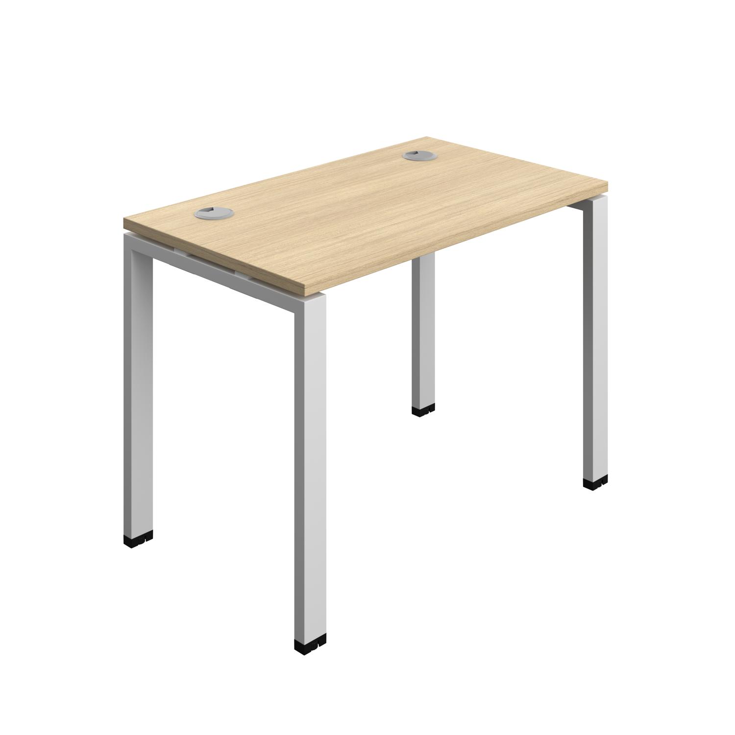 Synergy Bench with Cable Ports: 1 Person : Goal Post Leg : 1000 700 Nova Oak/Silver